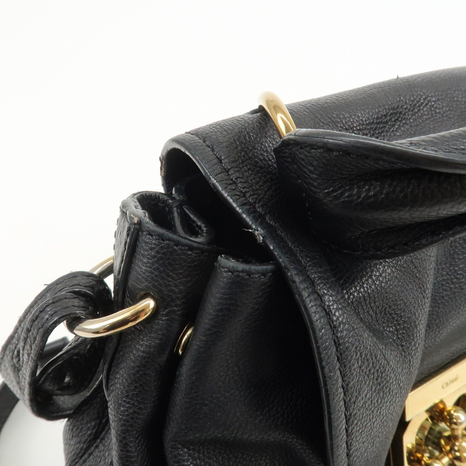 Chloe Elsie Leather 2Way Bag Shoulder Bag Hand Bag Black