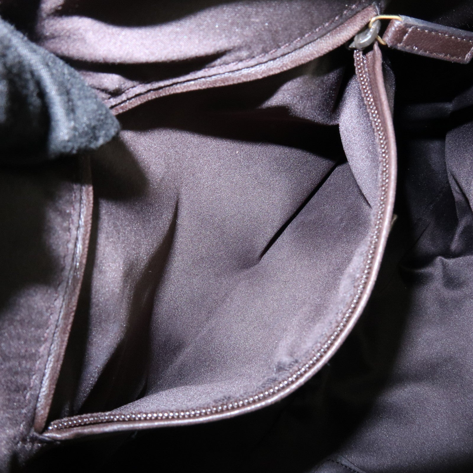 SAINT LAURENT PARIS Muse Leather Hand Bag Dark Brown 156465