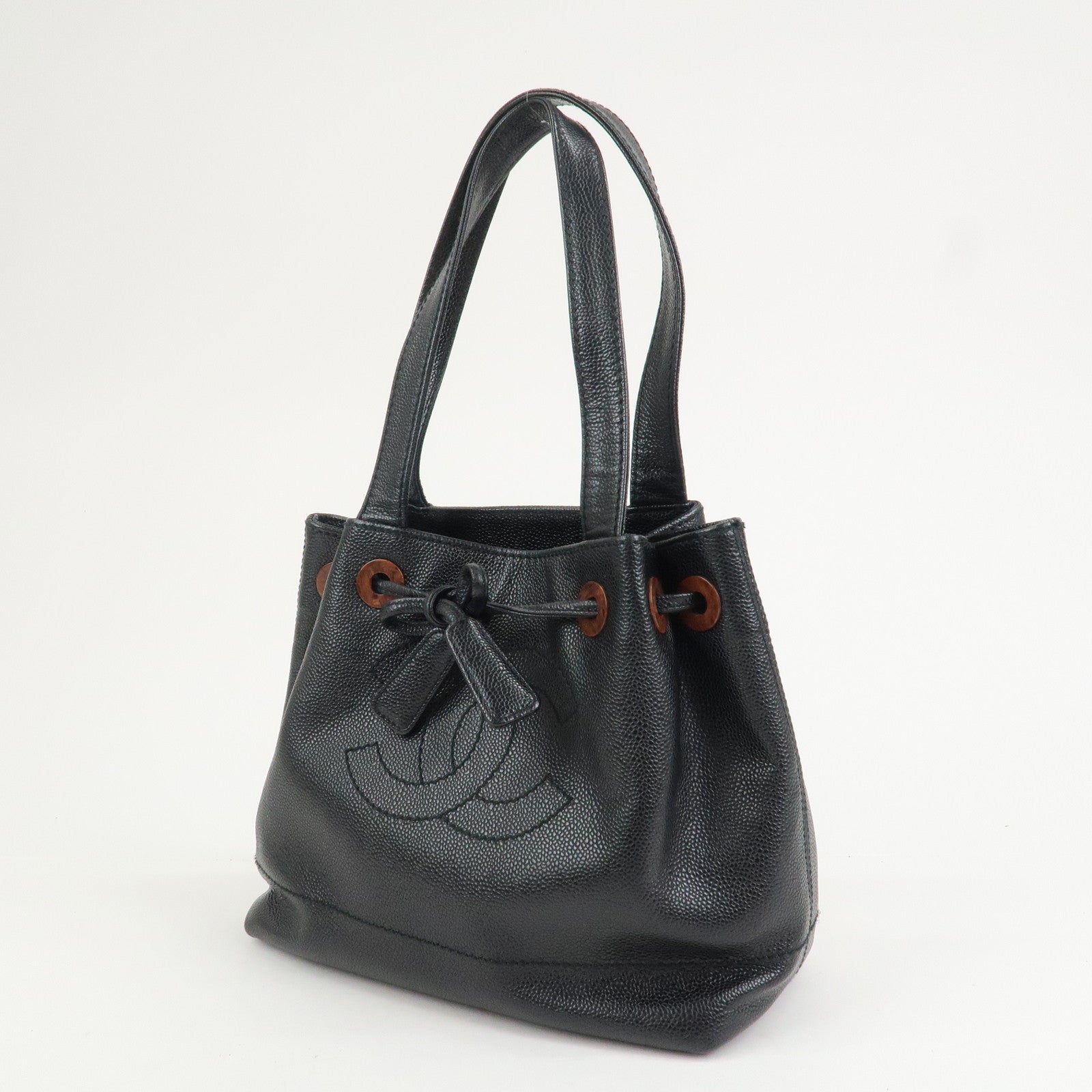 CHANEL COCO Mark Caviarskin Shoulder Bag Hand Bag Black