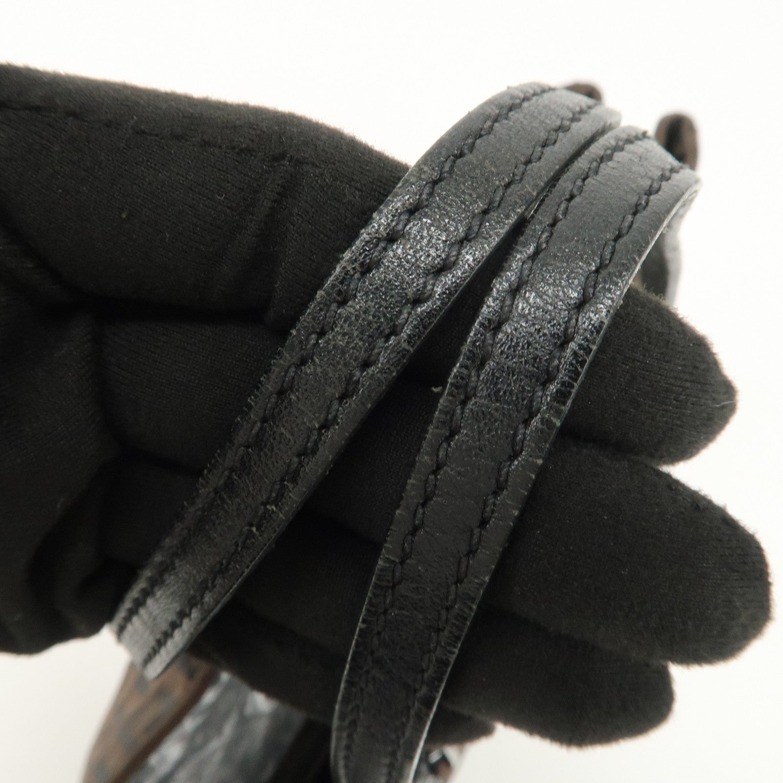 FENDI Zucchino Canvas Leather Tote Bag Hand Bag Dark Brown 8BH132