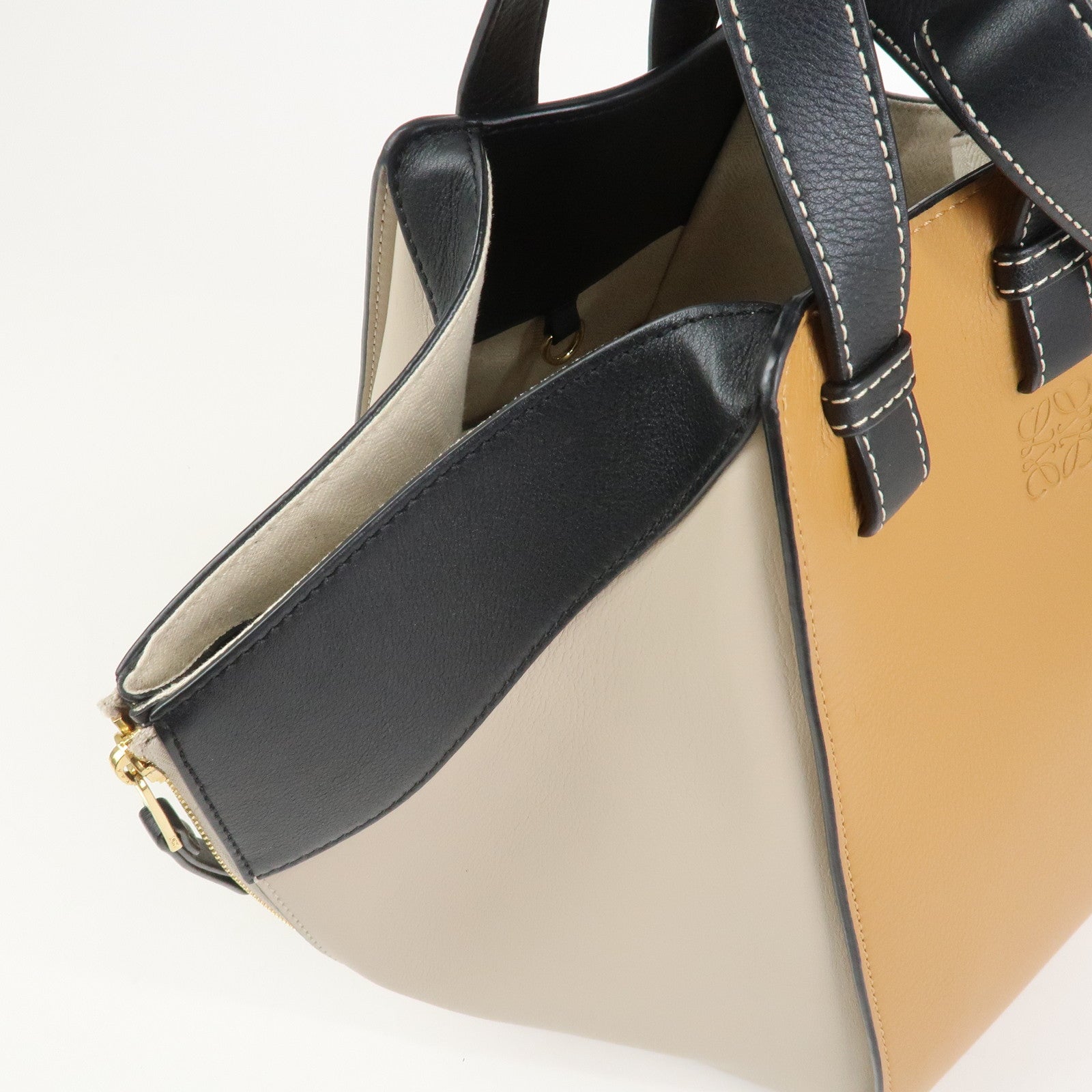LOEWE Anagram Hammock Small Shoulder Bag Crossbody Bag Beige Black