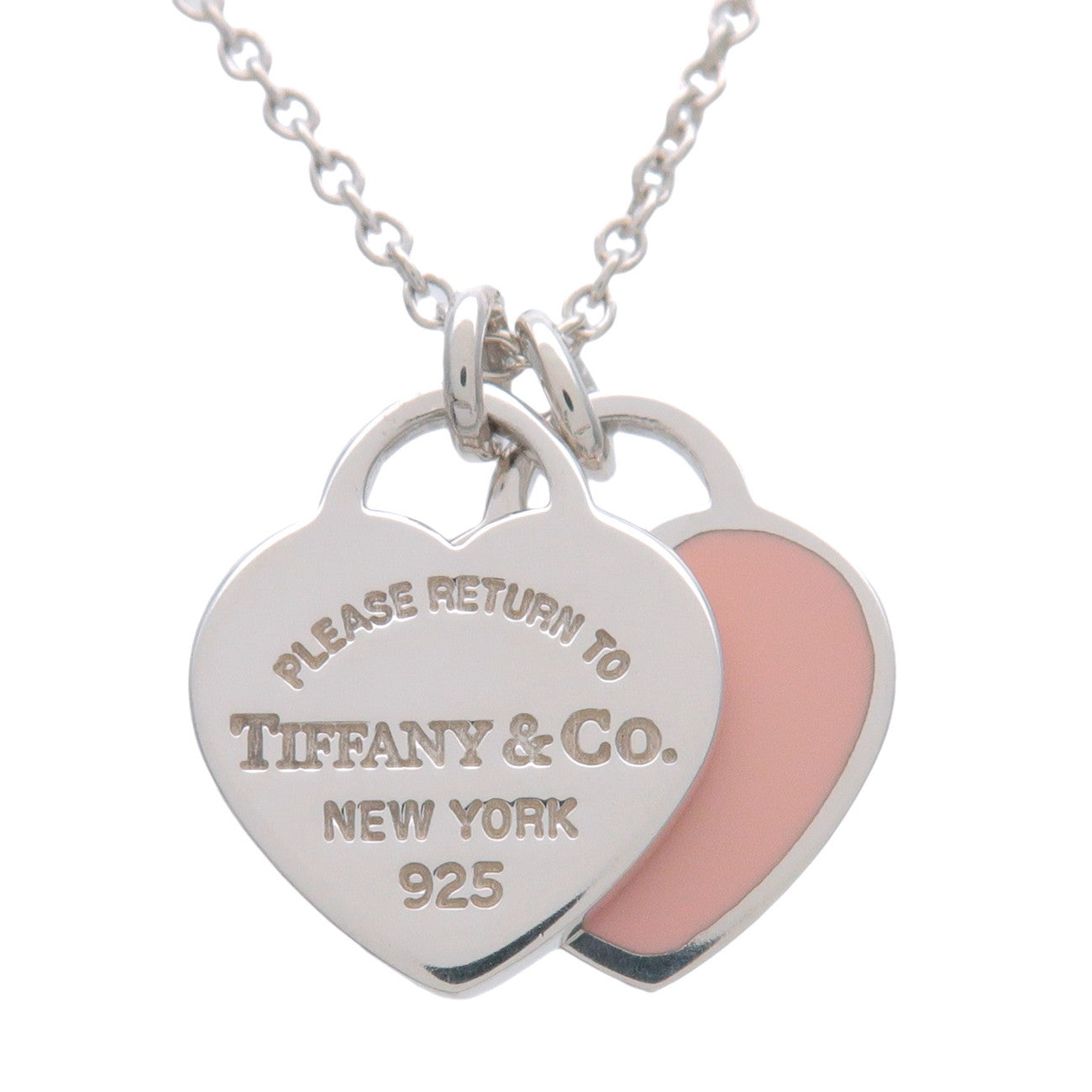 Tiffany & Co Return to Tiffany Mini Double Heart Tag Necklace SV925