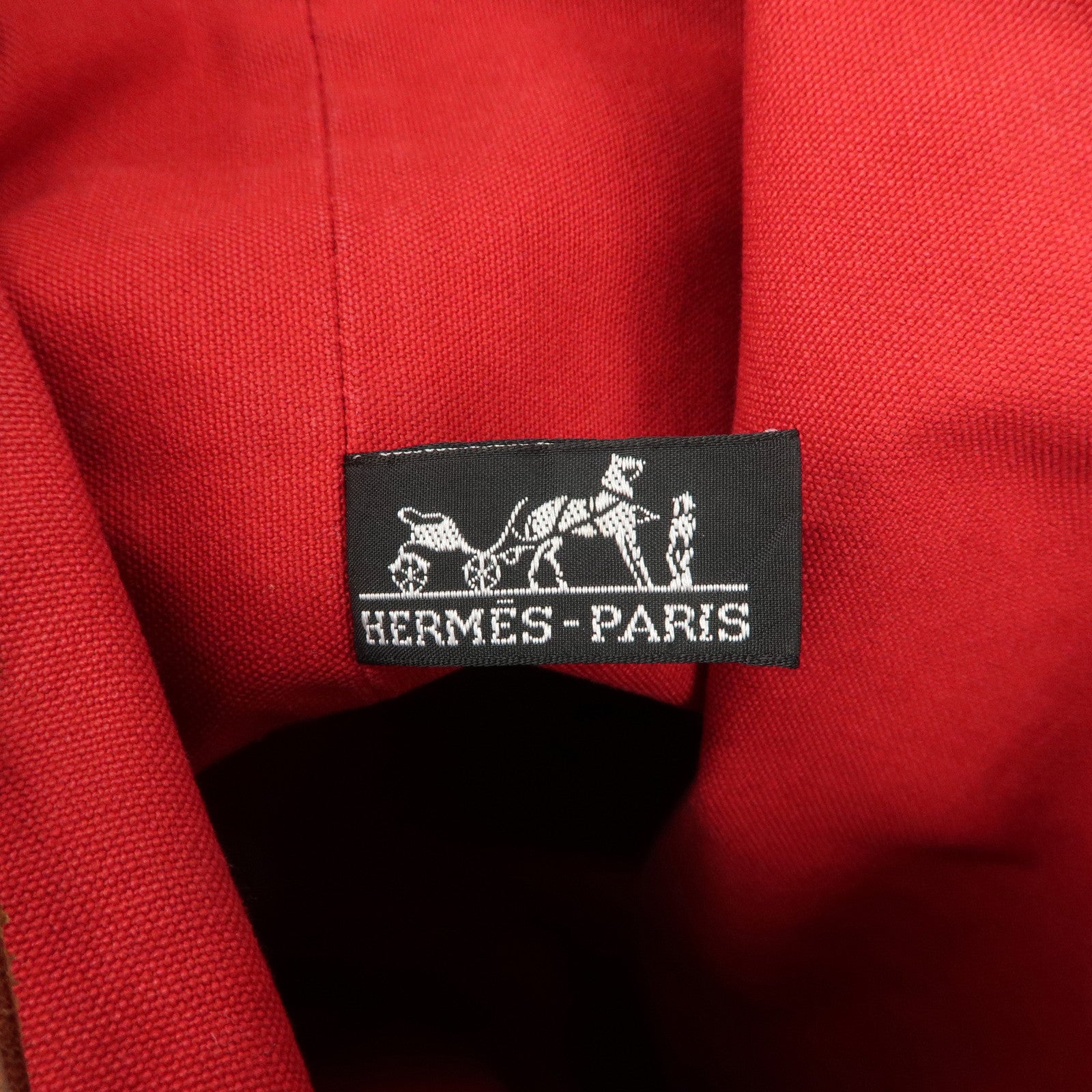 HERMES Porochon Mimil Canvas Leather PM Shoulder Bag Red