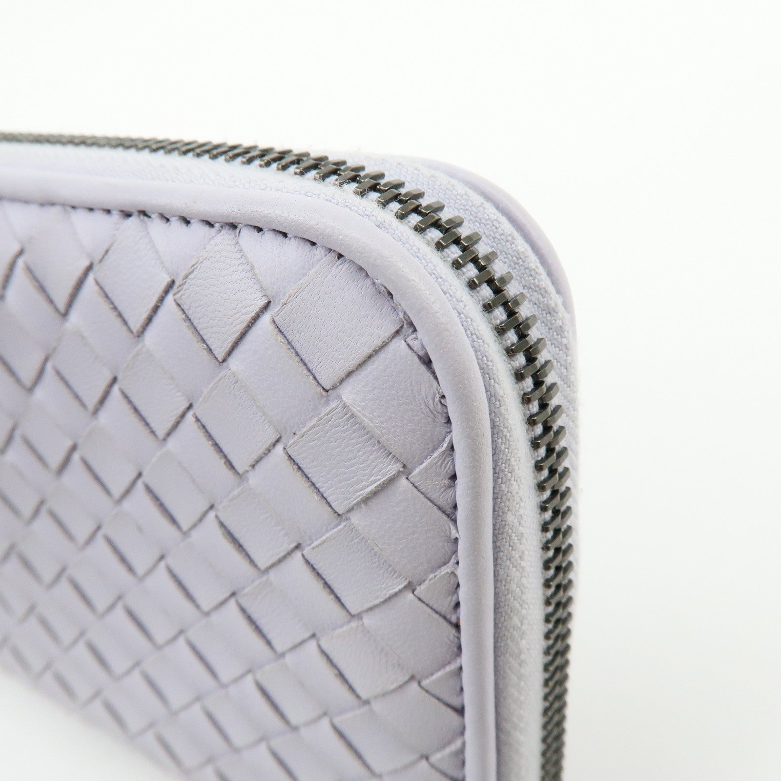 BOTTEGA VENETA Intrecciato Round Zippy Long Wallet Purple 114076