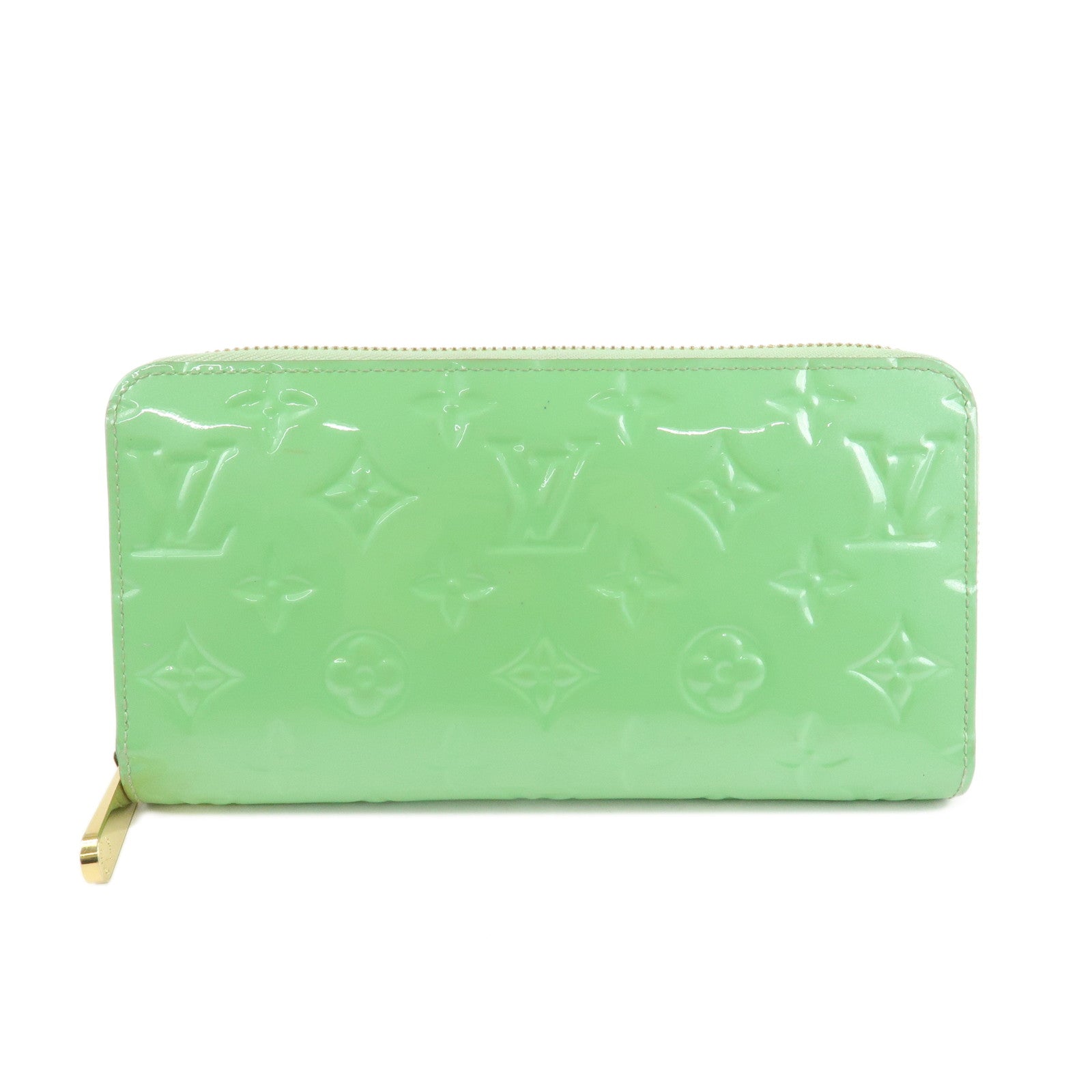 Louis Vuitton Monogram Vernis Zippy Wallet Light Green M82065 Used