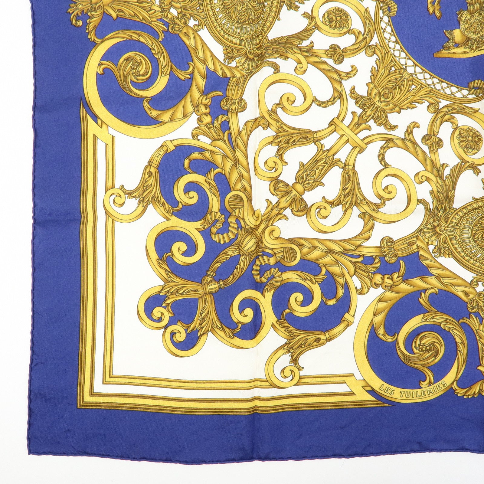 HERMES Carre 90 Set of 2 Silk 100% Scarf Blue White Pink