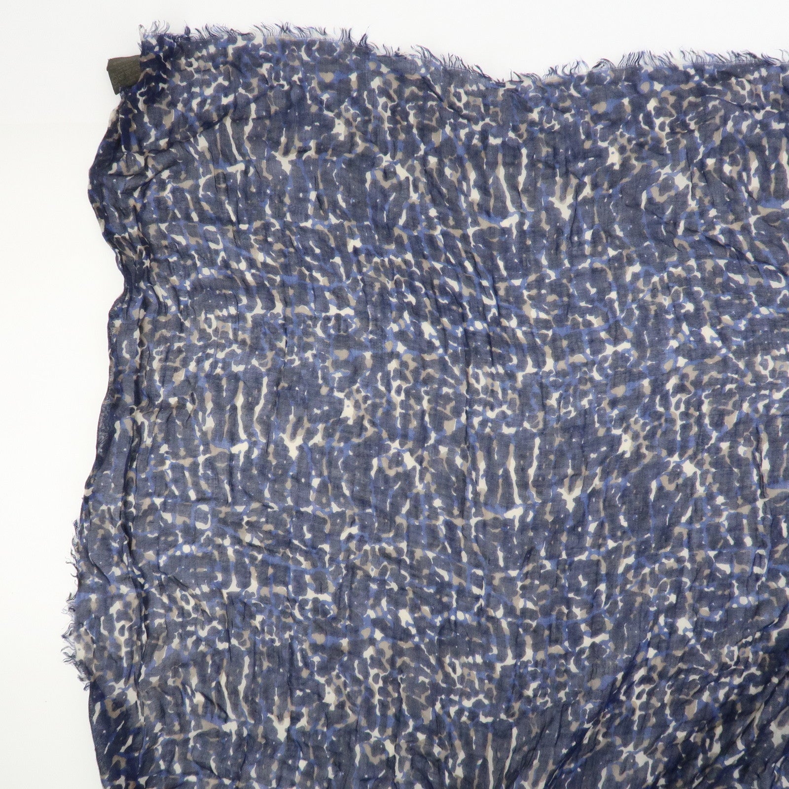 Louis Vuitton Etole Lizard Cashmere Silk Scarf Shawl Blue M74962