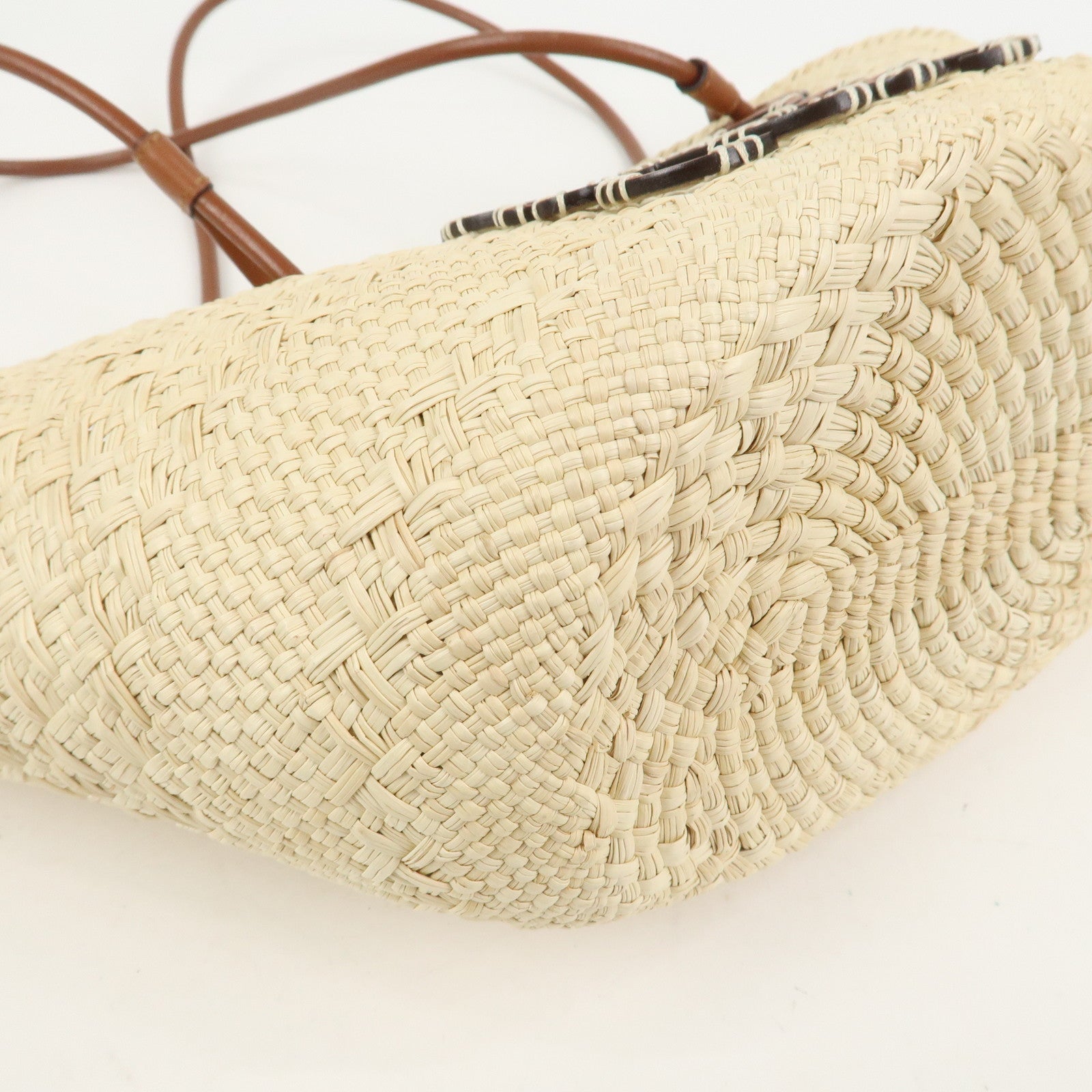 LOEWE Anagram Raffia Basket Bag Shoulder Bag Mini Tote Bag Natural