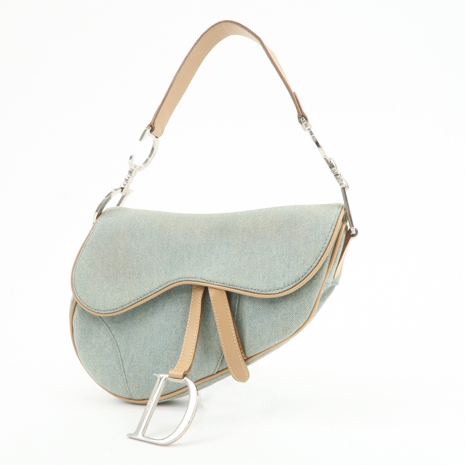 Christian Dior Saddle Denim Leather Shoulder Bag Crossbody Bag