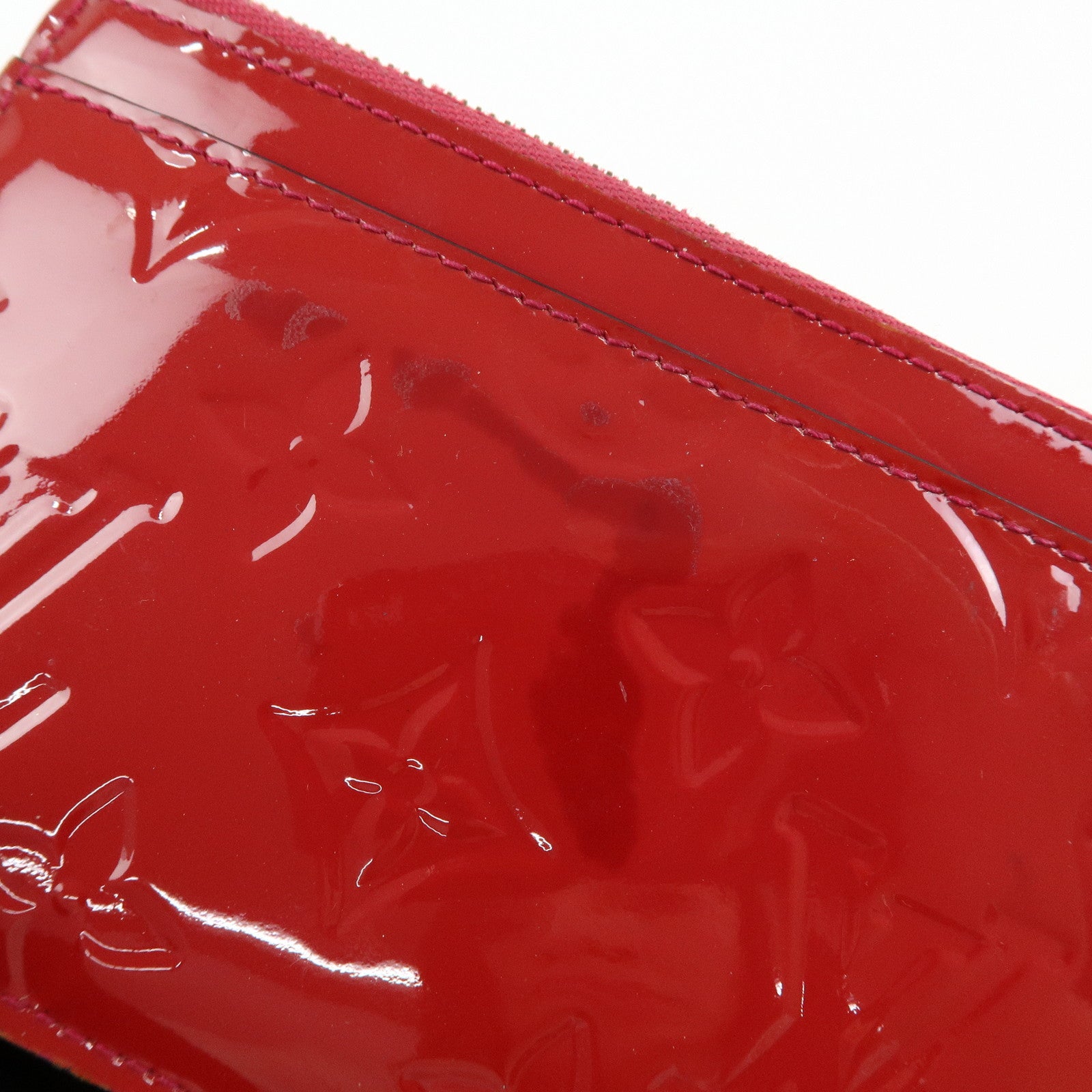 Louis Vuitton Monogram Vernis Pochette Cles NM Coin Case Red M90214