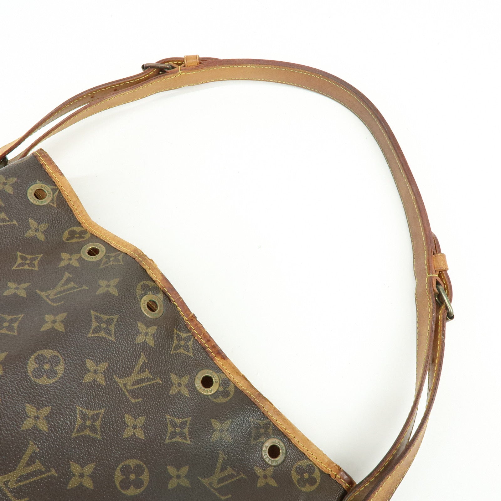 Louis Vuitton Monogram Noe Canvas Leather Shoulder Bag Brown M42224