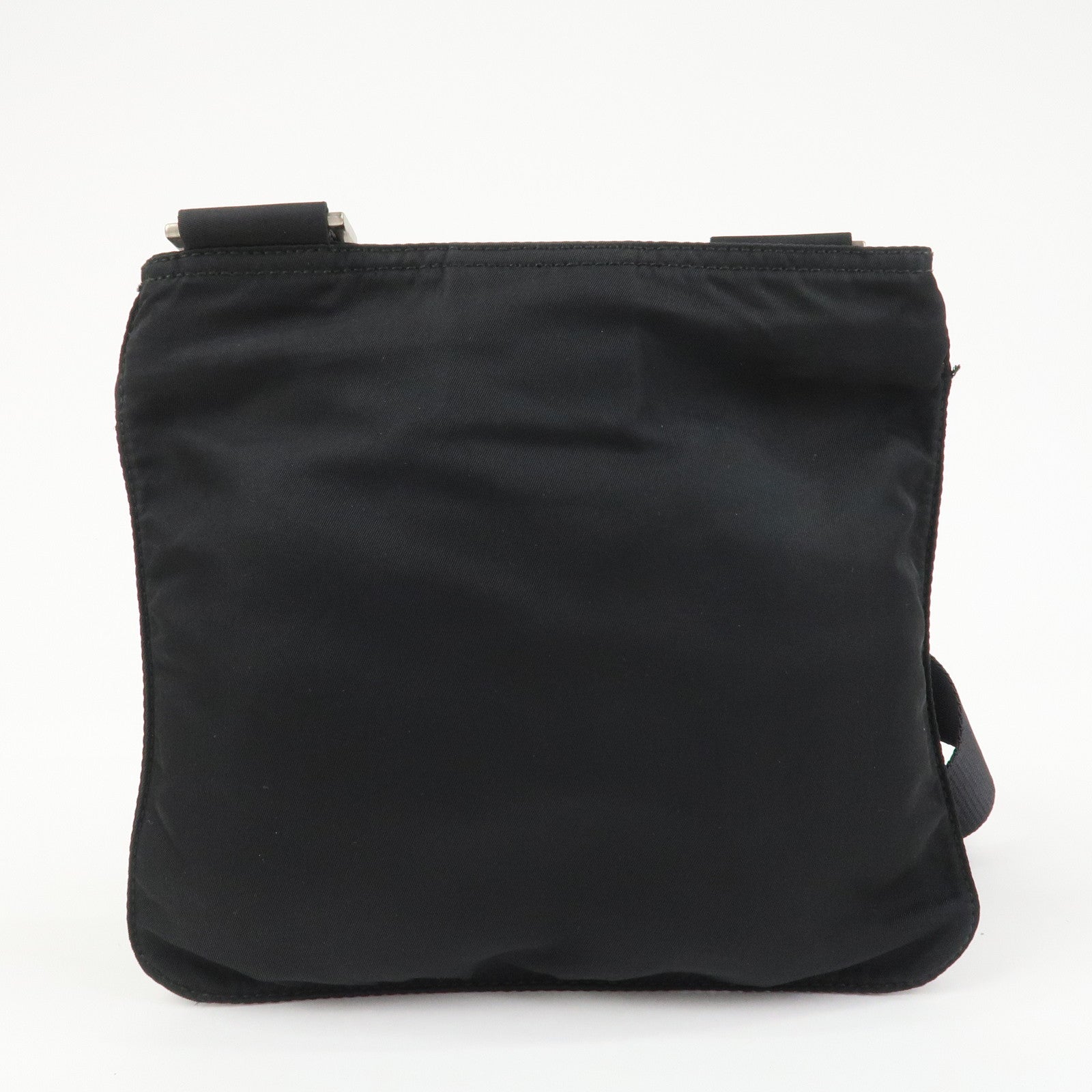 PRADA Triangle Logo Nylon Shoulder Bag Crossbody Bag Black BT7372