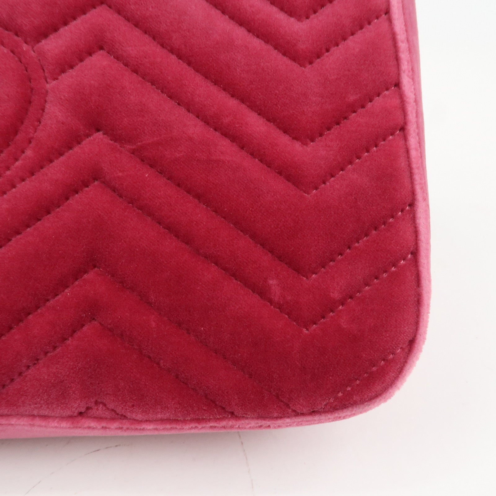 GUCCI GG Marmont Medium Velour Chain Shoulder Bag Pink 443496