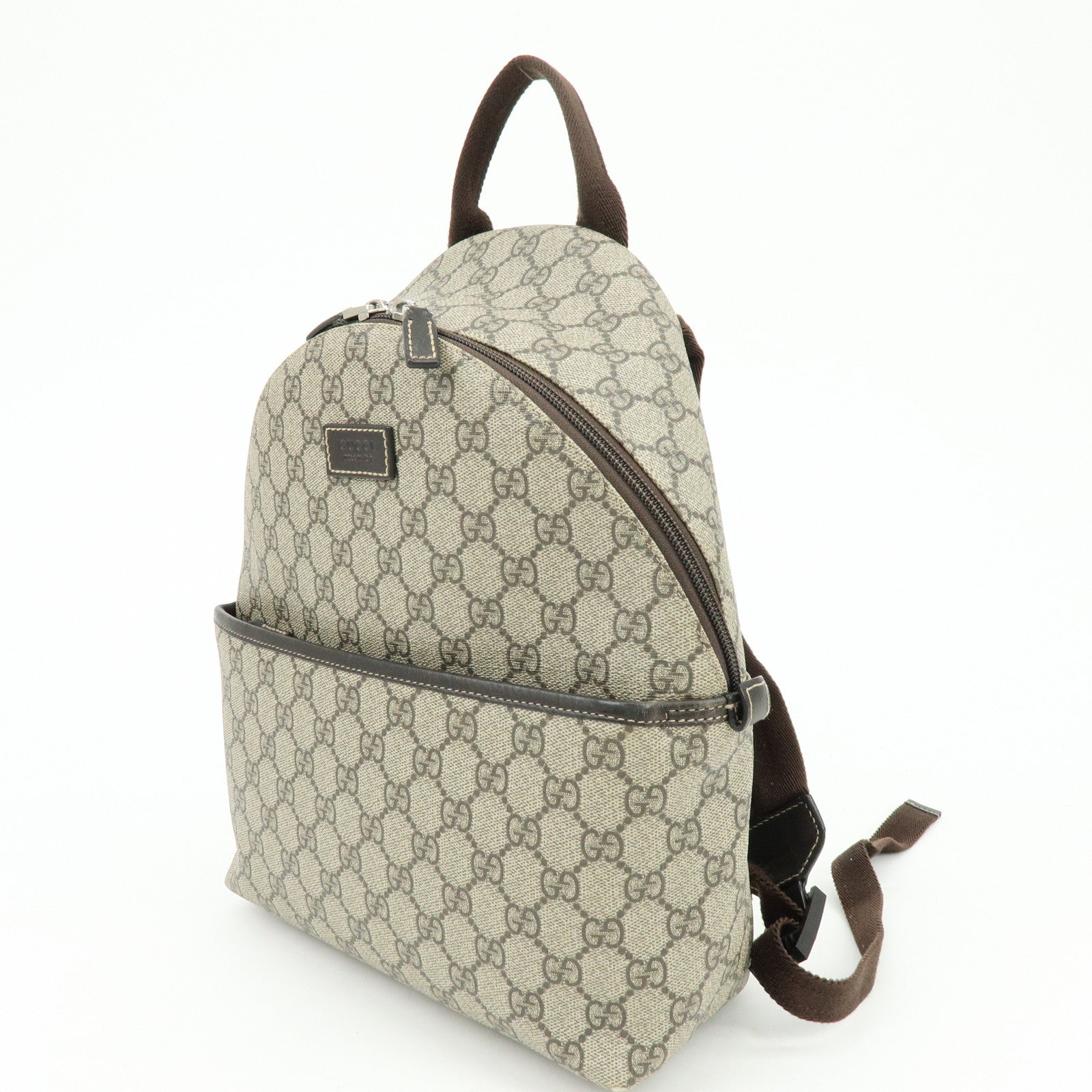 GUCCI Childrens GG Supreme Leather Backpack Beige Brown 271327