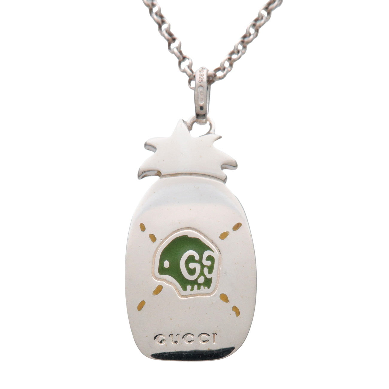 GUCCI Ghost Pinapple Necklace SV925 Silver Yellow