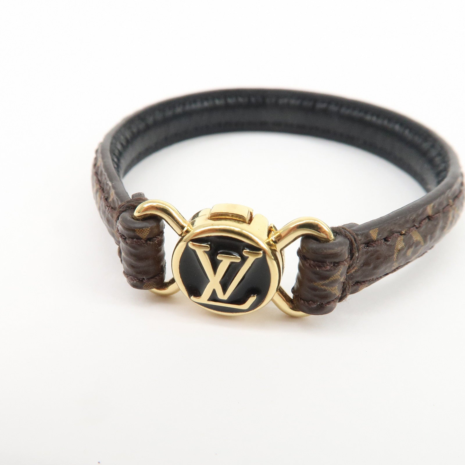 Louis Vuitton Monogram LV Click It Canvas Bracelet Brown M8026