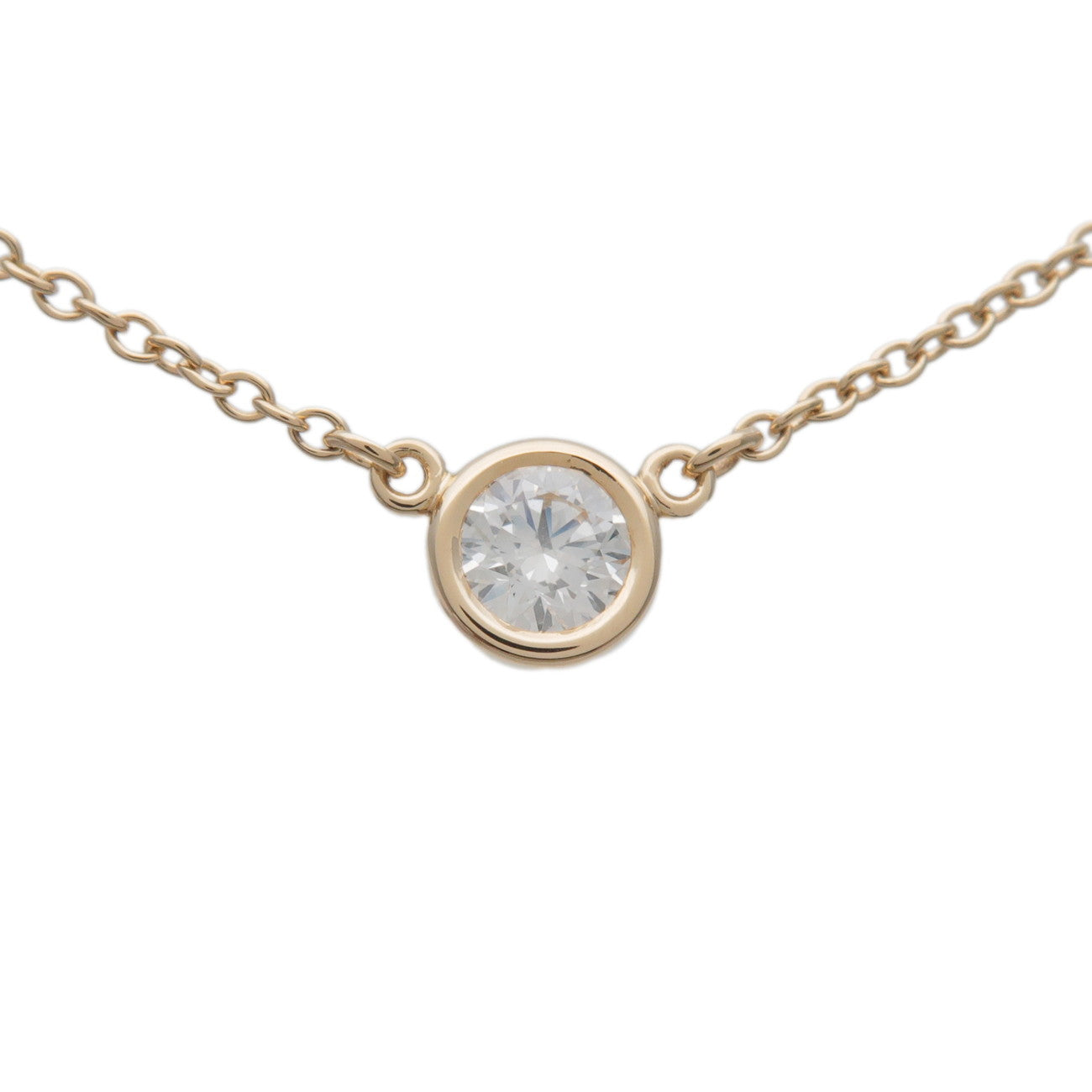Tiffany & Co By The Yard 1P Diamond 0.18ct Necklace 750YG