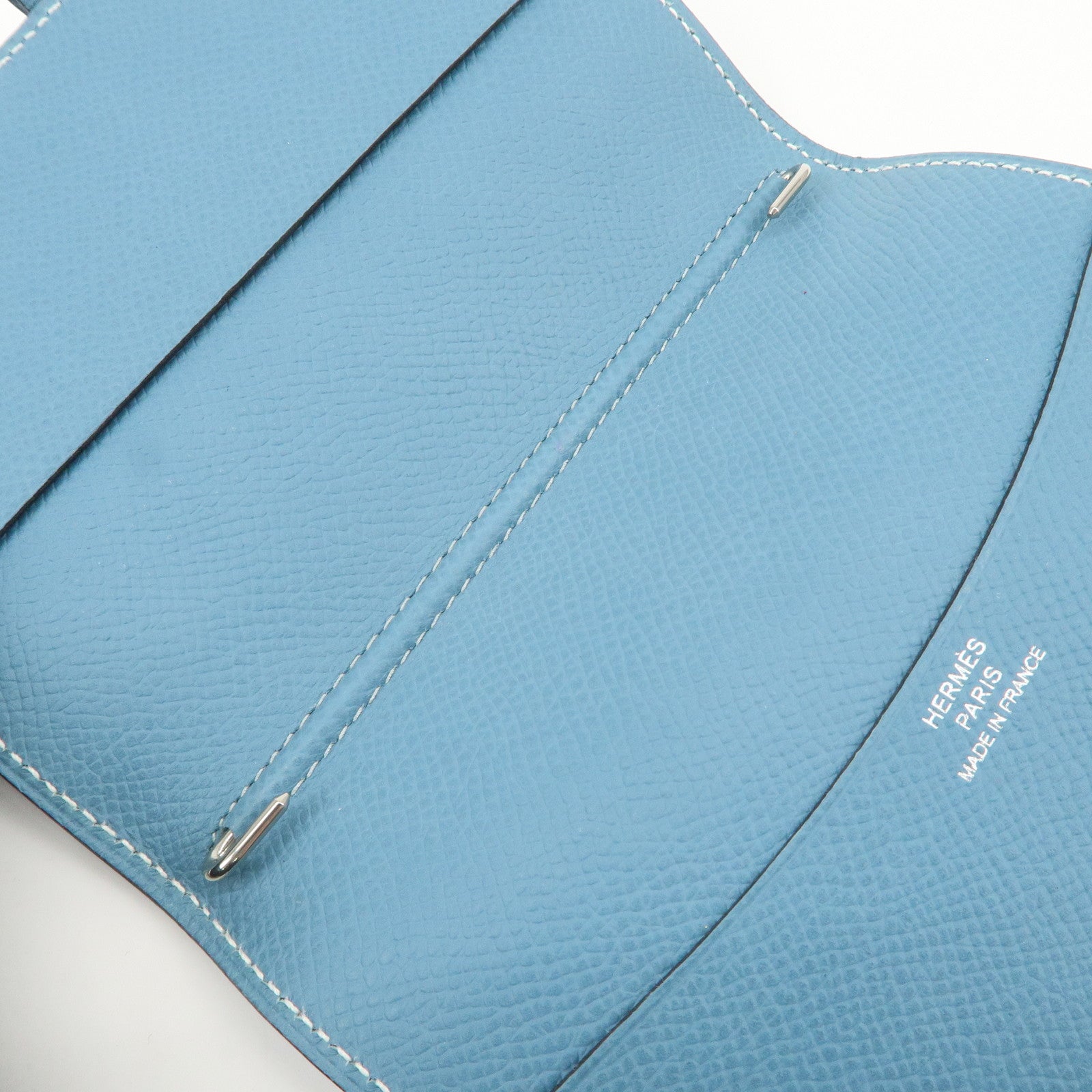 HERMES Agenda PM Veau Epsom Planner Cover □L Stamped Light Blue