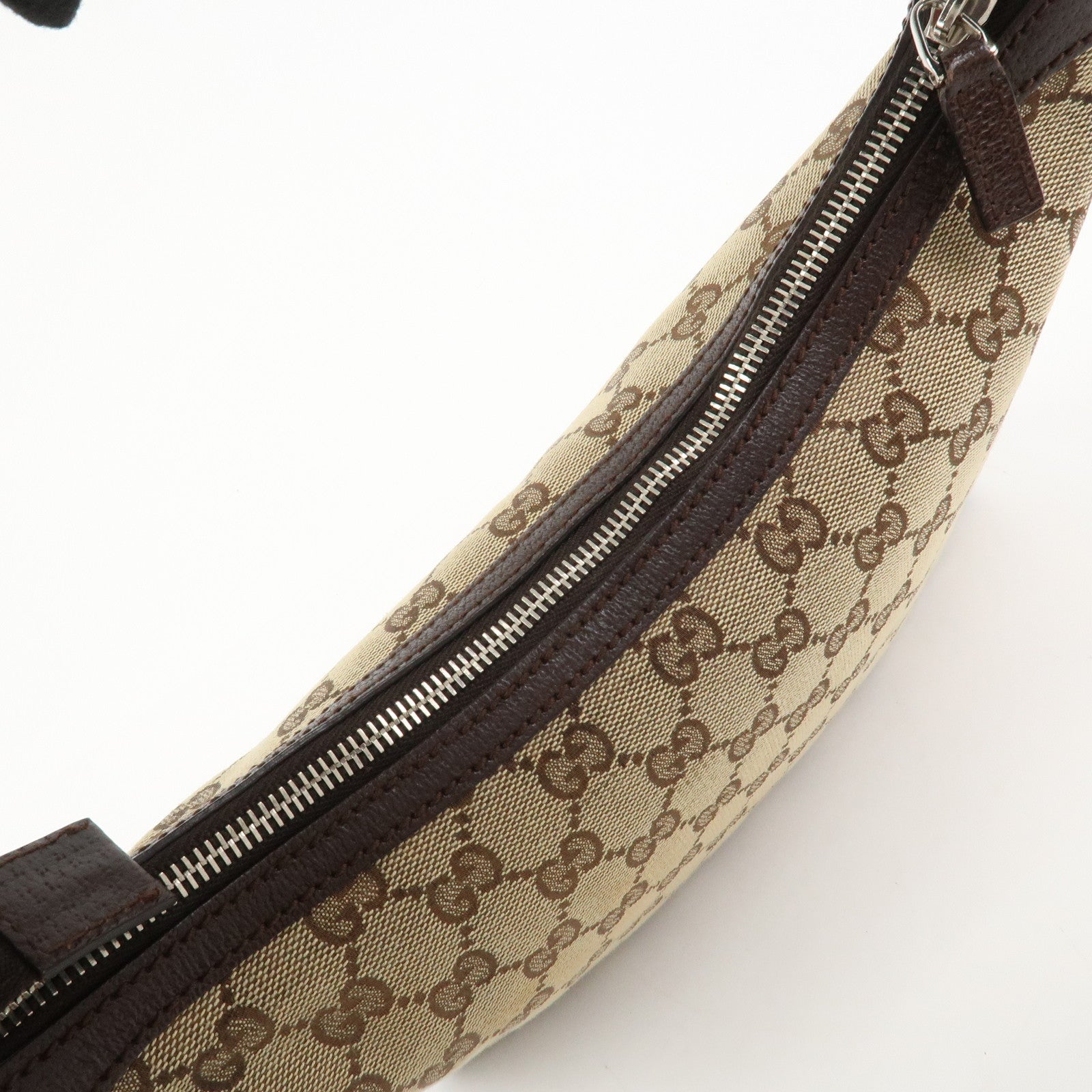 GUCCI Sherry Line GG Canvas Leather Shoulder Bag Beige 145812