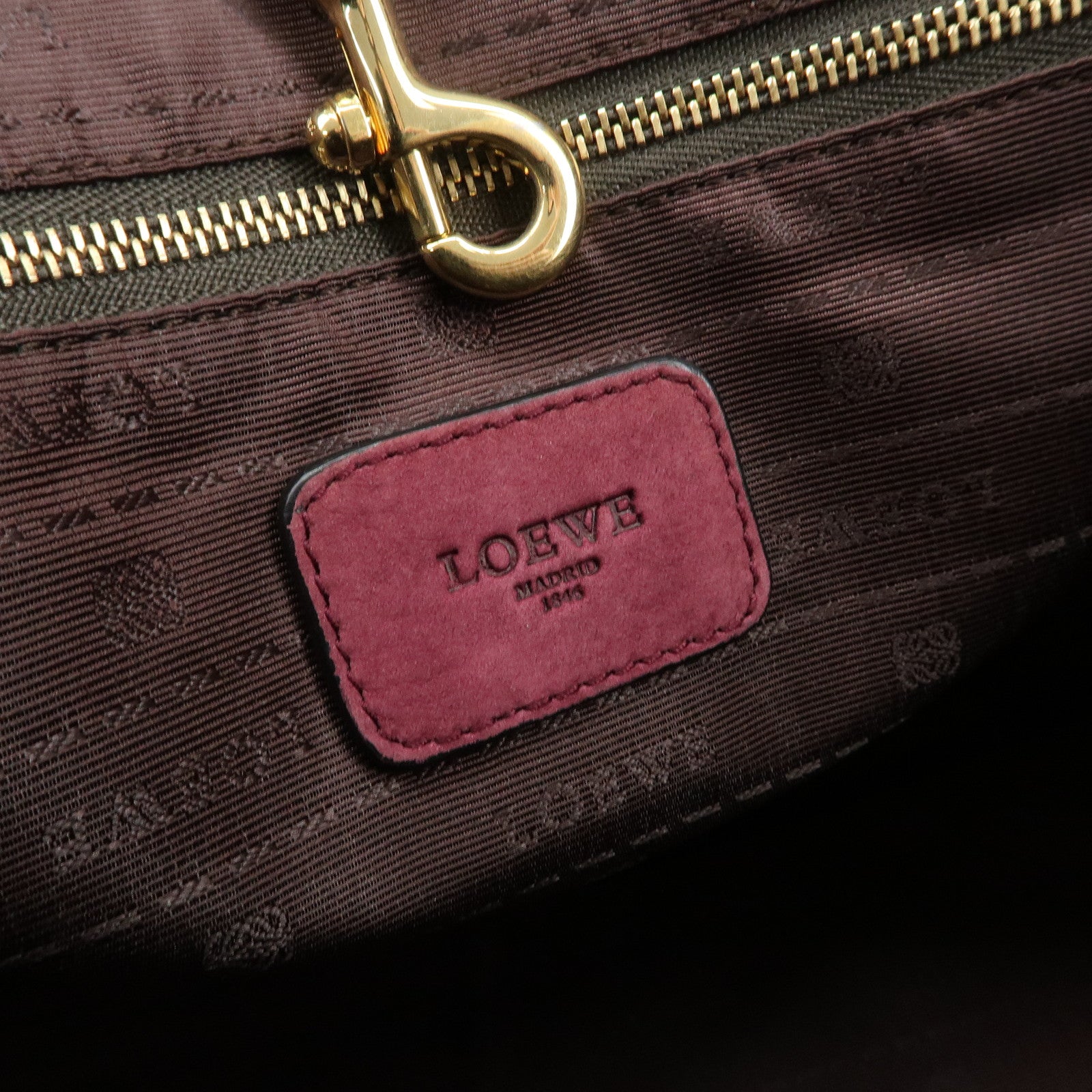 LOEWE Heritage Suede Tote Bag Shoulder Bag Brown