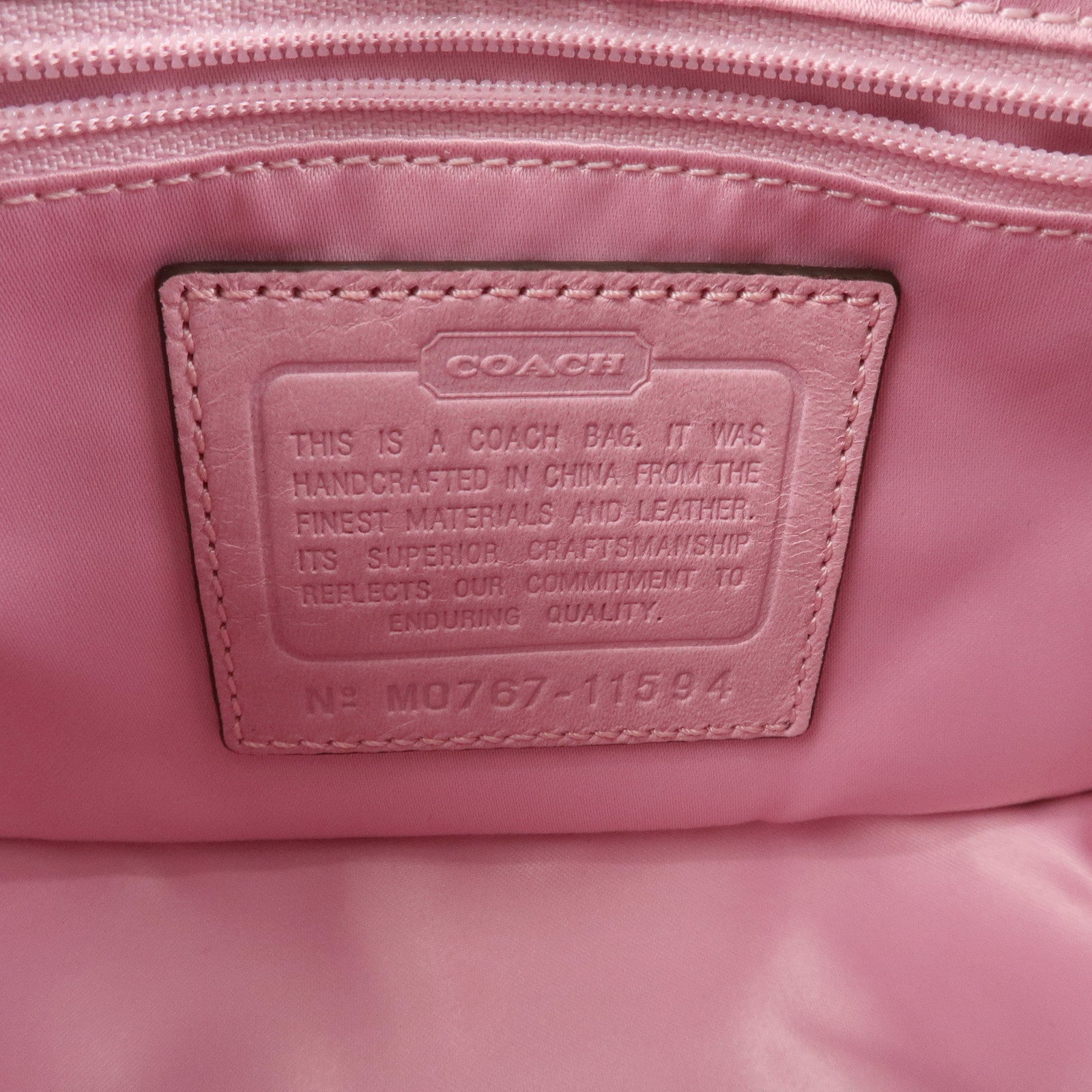 COACH Signature Canvas Leather Shoulder Crossbody Bag Pink