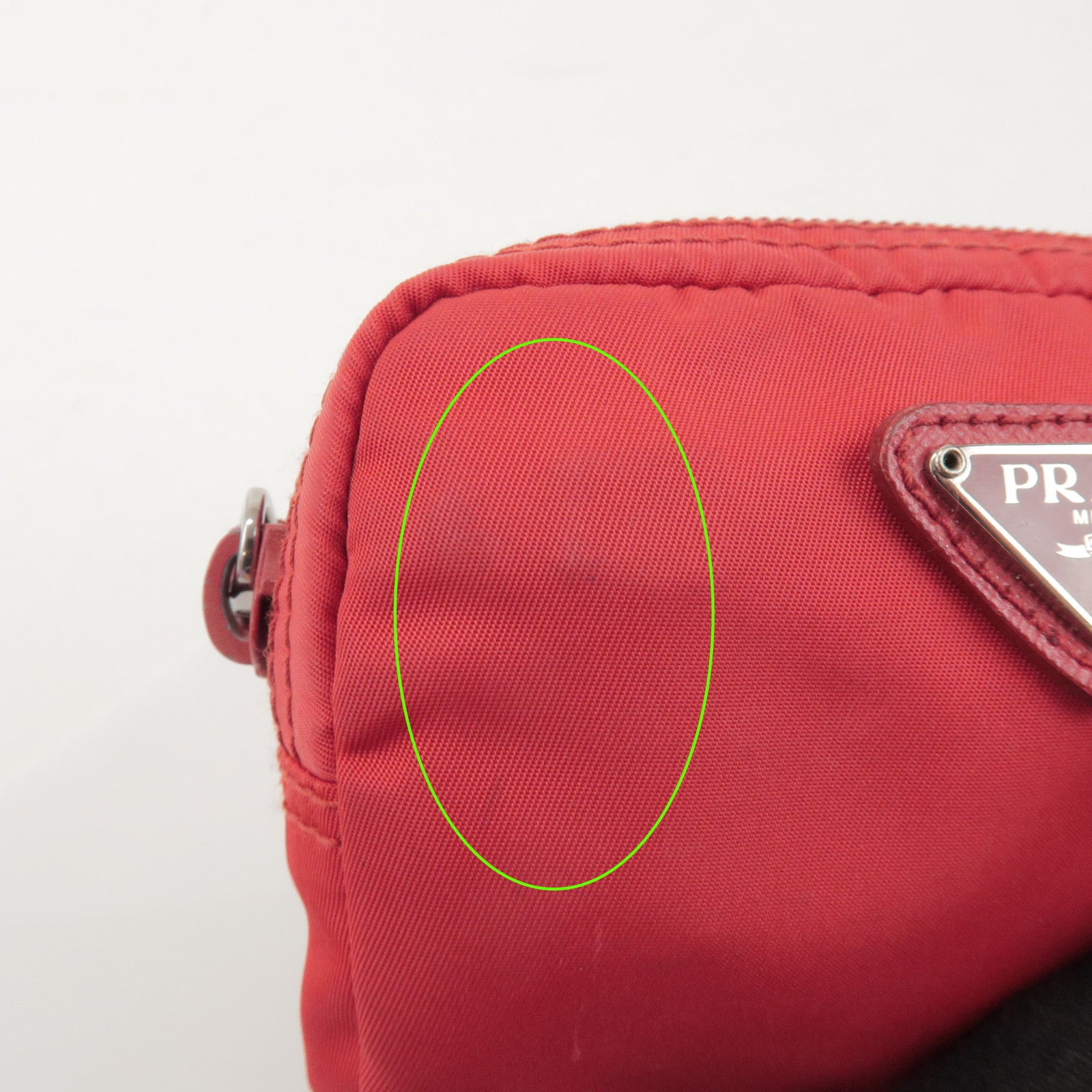 PRADA Set of 2 Nylon Pouch Cosmetic Bag Pink Red 1N0340/1N0339