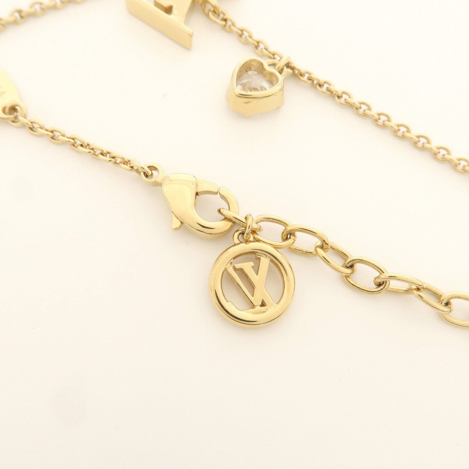 Louis Vuitton LV Bracelet Metal Strass Bracelet Gold M1342A