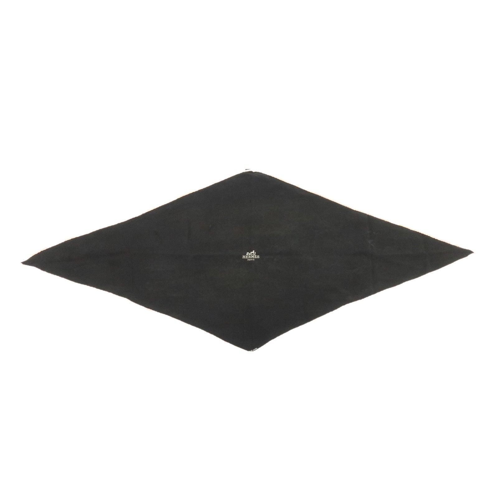 HERMES Losange Silk 100% Scarf Ex‑Libris Diamond Shape Black
