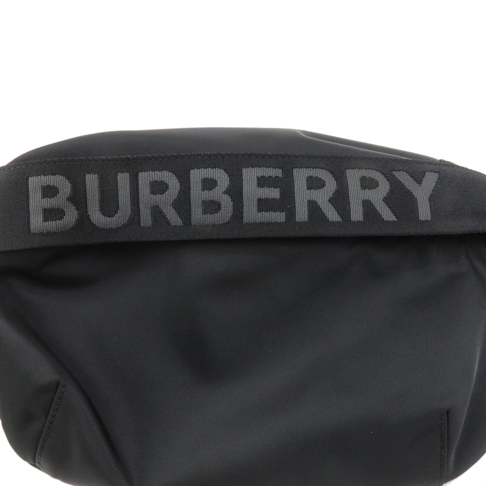 BURBERRY Nylon Leather Waist Bag Crossbody Bag Black