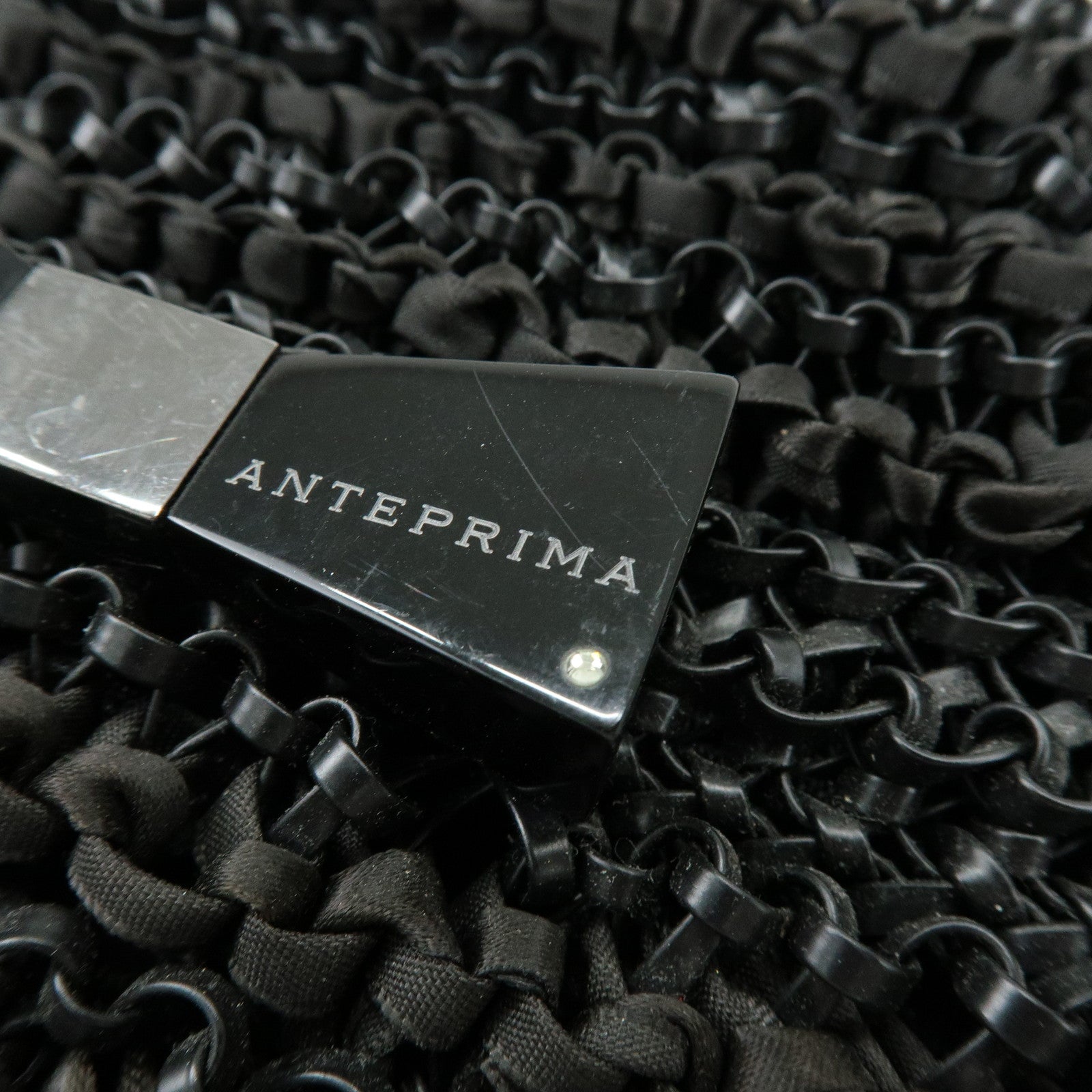 ANTEPRIMA Wire Nylon Tote Bag Hand Bag Black