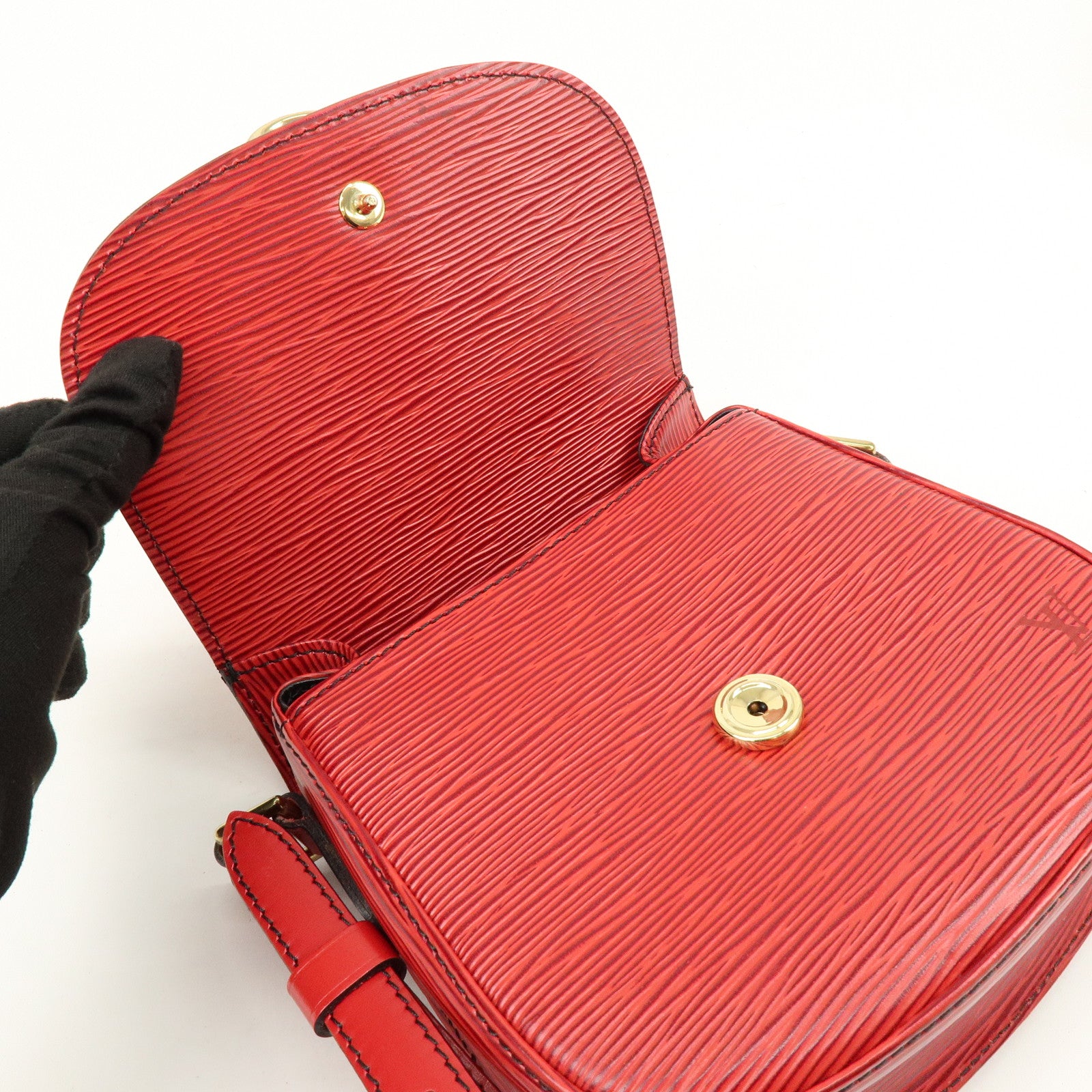 Louis Vuitton Epi Leather Mini Saint Cloud Shoulder Bag Red M52217