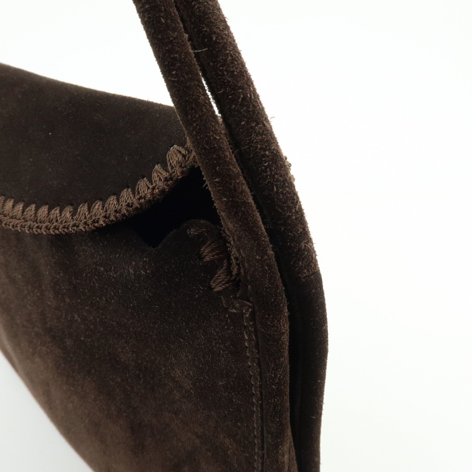 BOTTEGA VENETA Suede Shoulder Bag Tote Bag Dark Brown