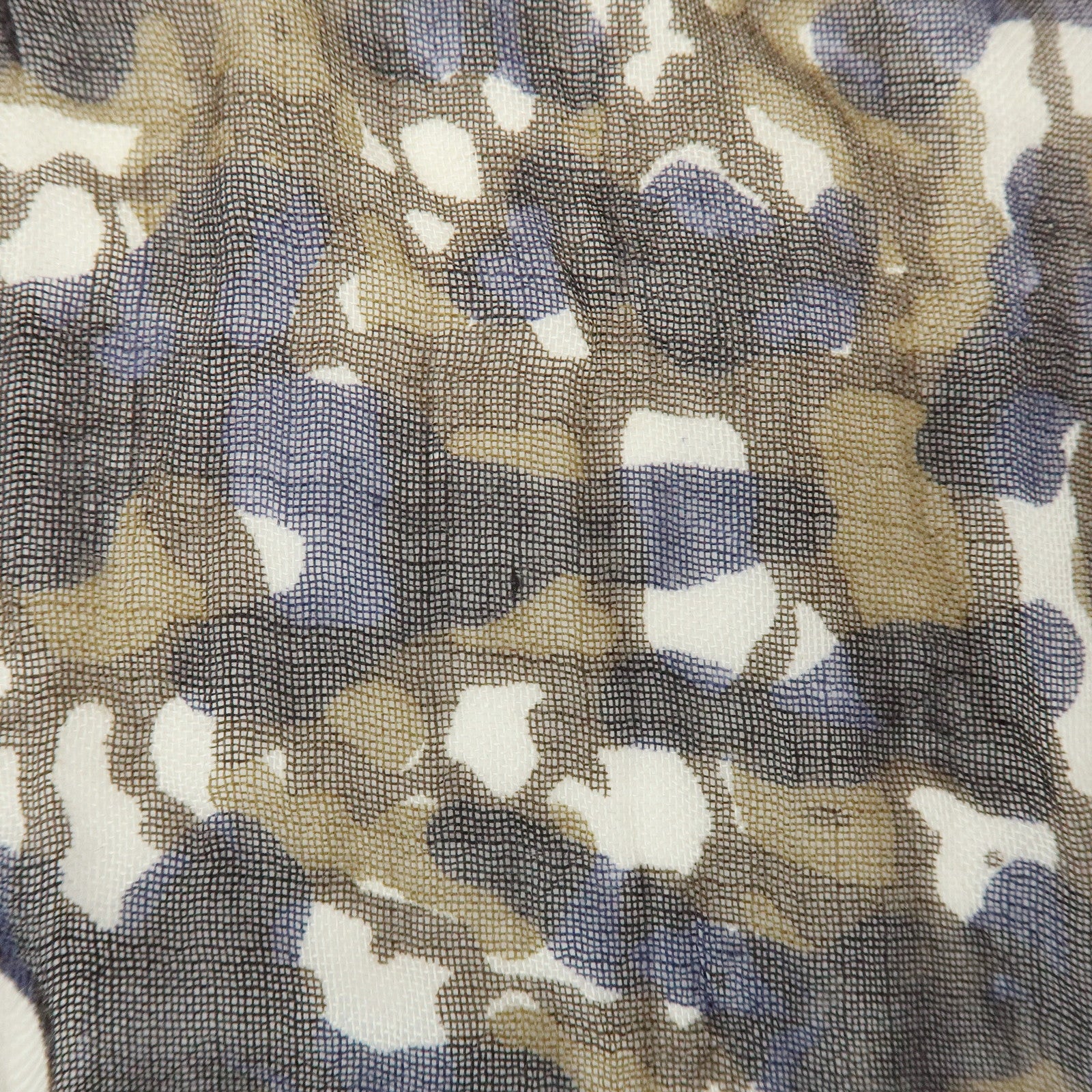 Louis Vuitton Cashmere Silk Scarf Shawl Camouflage Khaki M75136