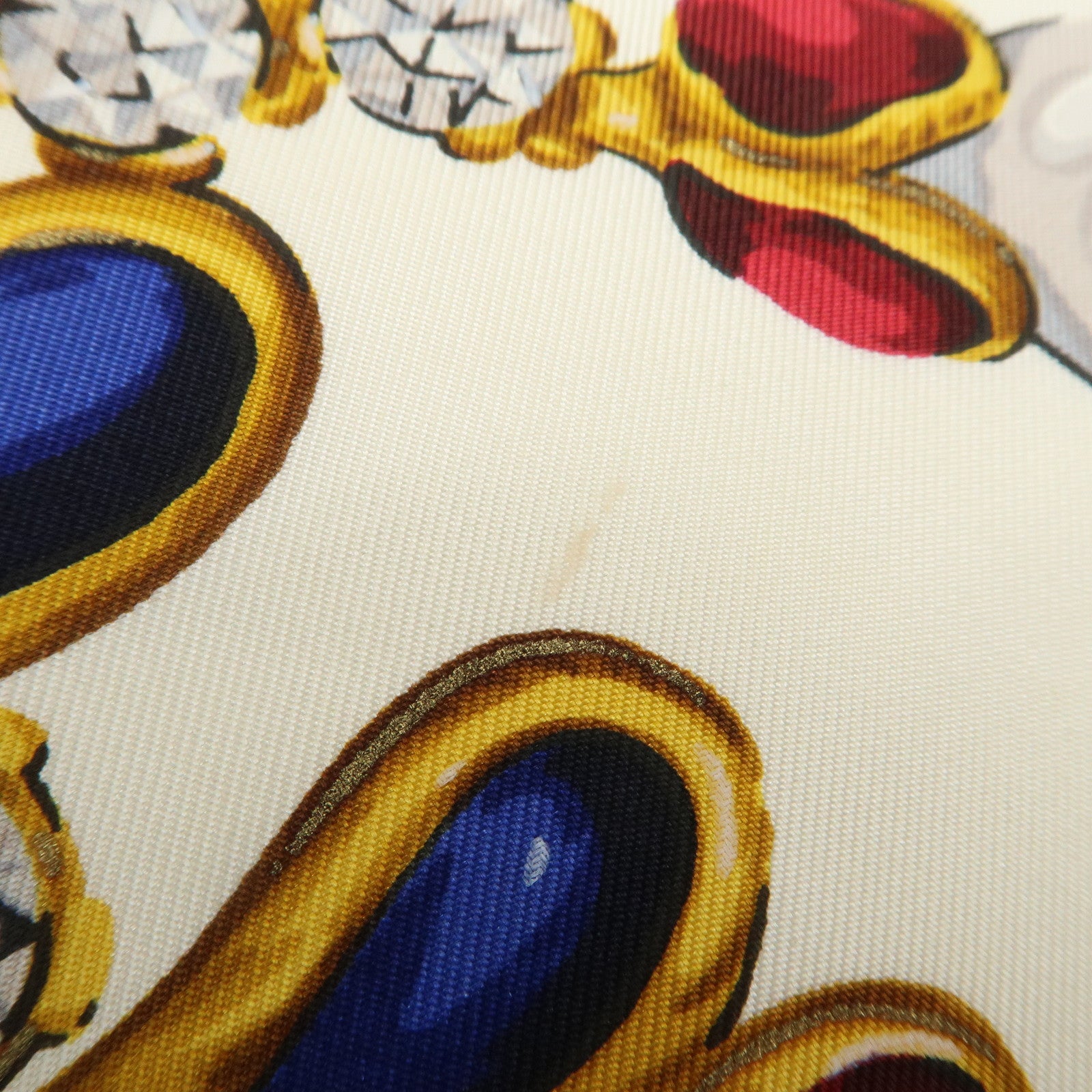 CHANEL Silk 100% Gripoix 86×86 Scarf Ivory Multicolor