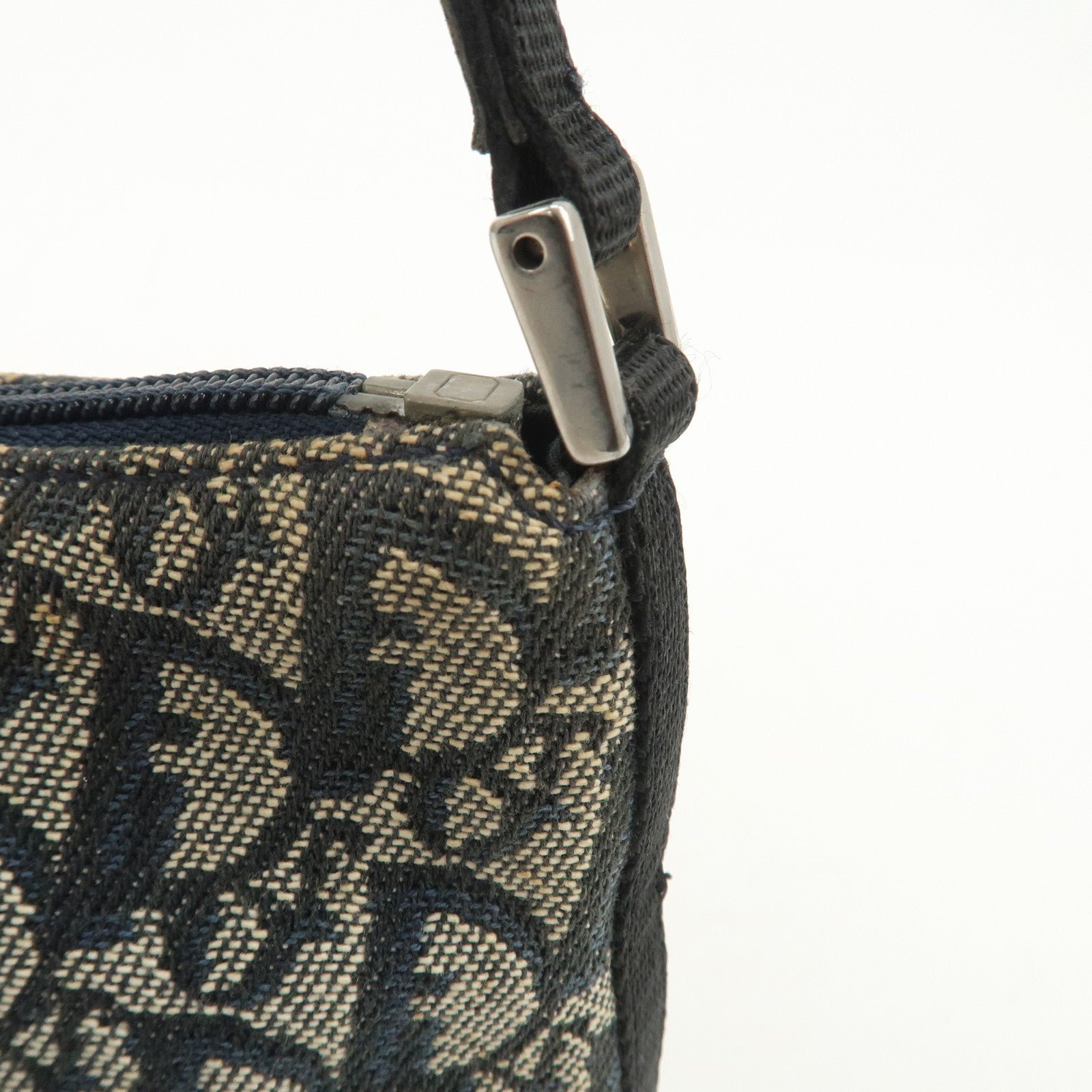 Christian Dior Trotter Canvas Leather Shoulder Bag Hand Bag Navy