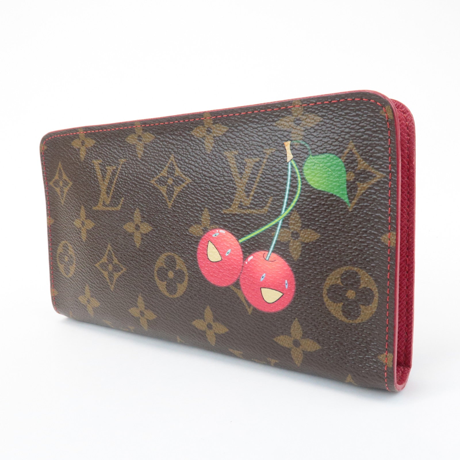 Louis Vuitton Monogram Cherry Porte Monnaie Zip Round Zippy Wallet M95006 Used