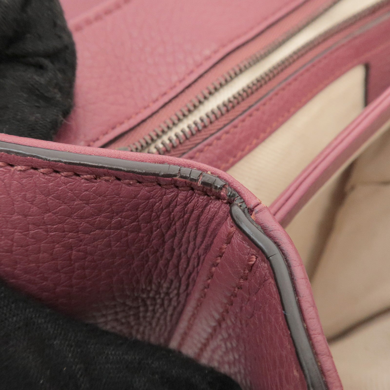GUCCI GG Marmont Leather Shoulder Bag Rose Pink 401173