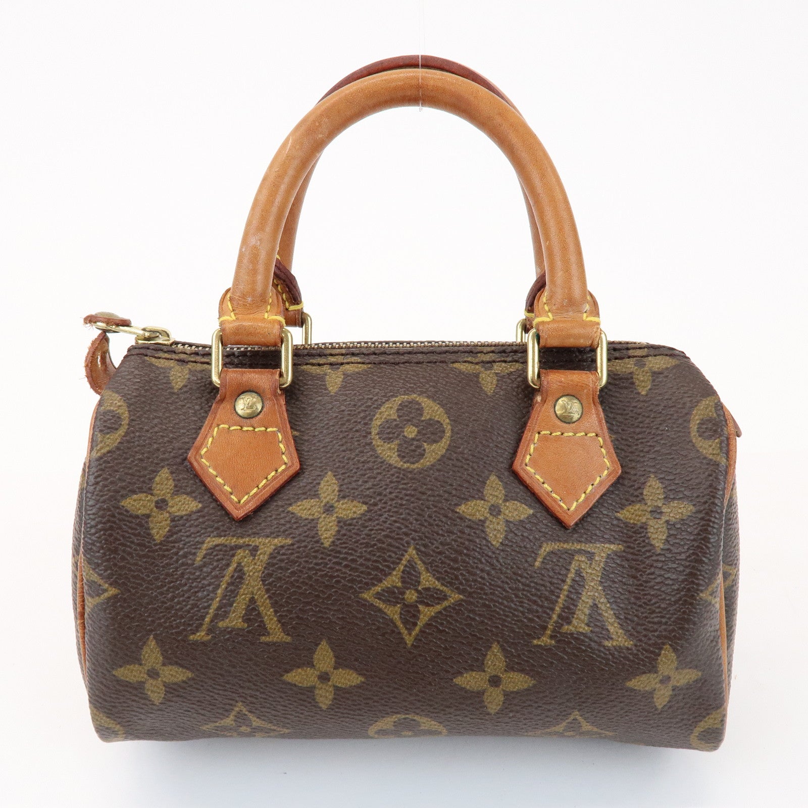Louis Vuitton Monogram Mini Speedy Hand Bag Boston Bag Brown M41534