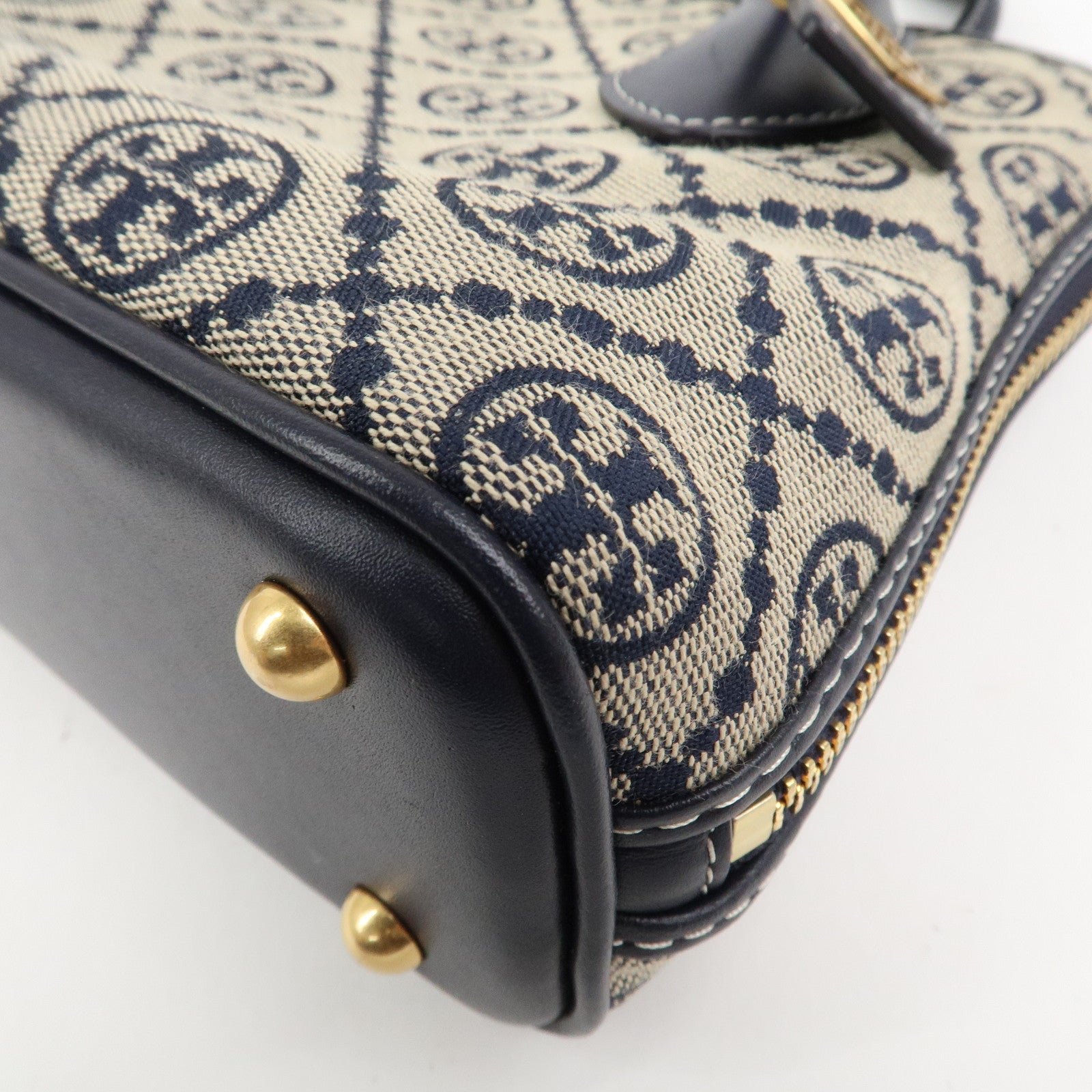 TORY BURCH Mini Swing Bag 2Way Bag Hand Shoulder Bag Navy Beige