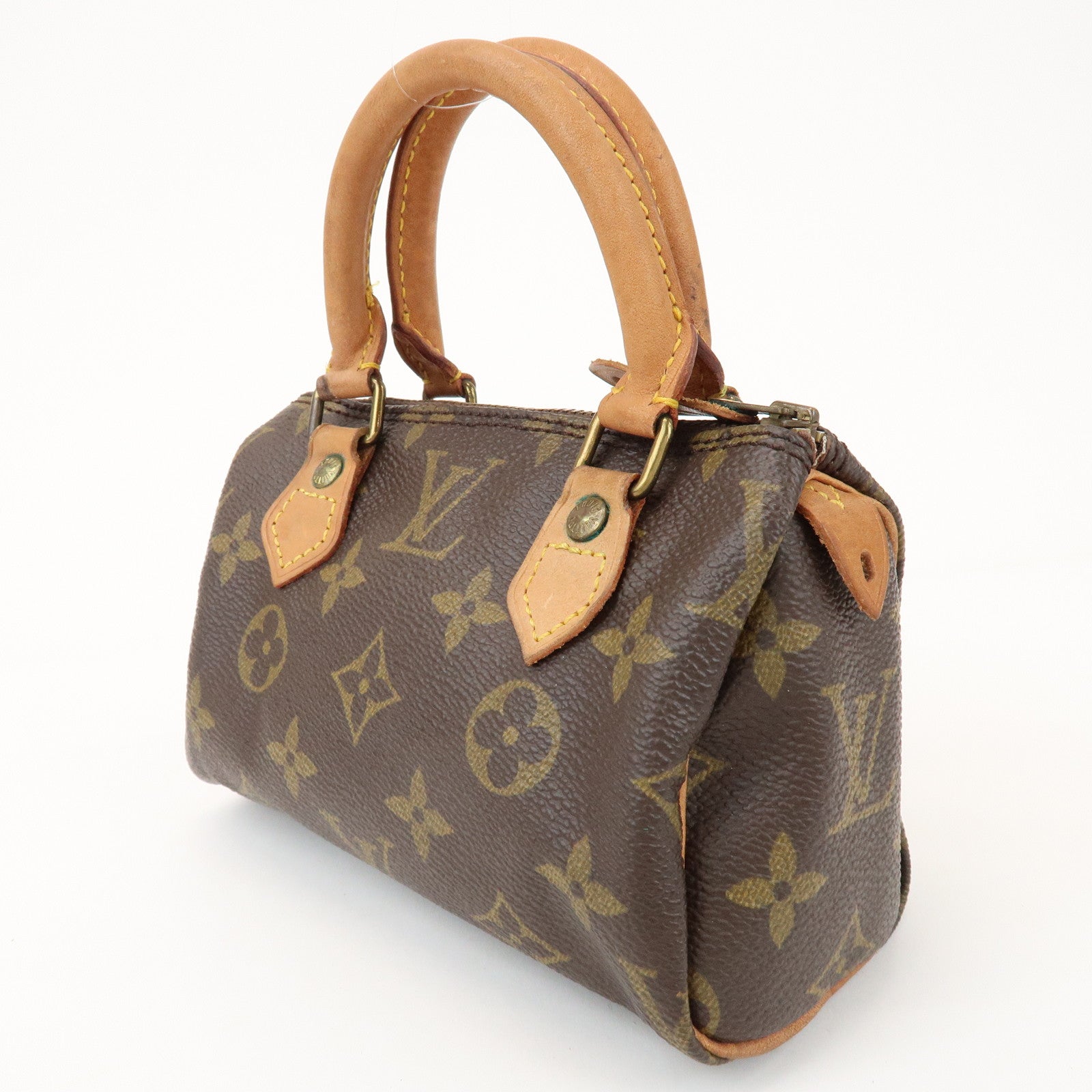 Louis Vuitton Monogram Mini Speedy Hand Bag & Strap Brown M41534