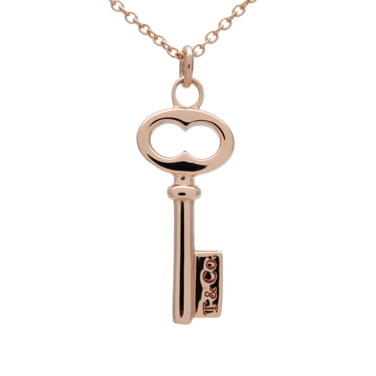 Tiffany & Co Heart Key Necklace 750PG K18PG Rose Gold
