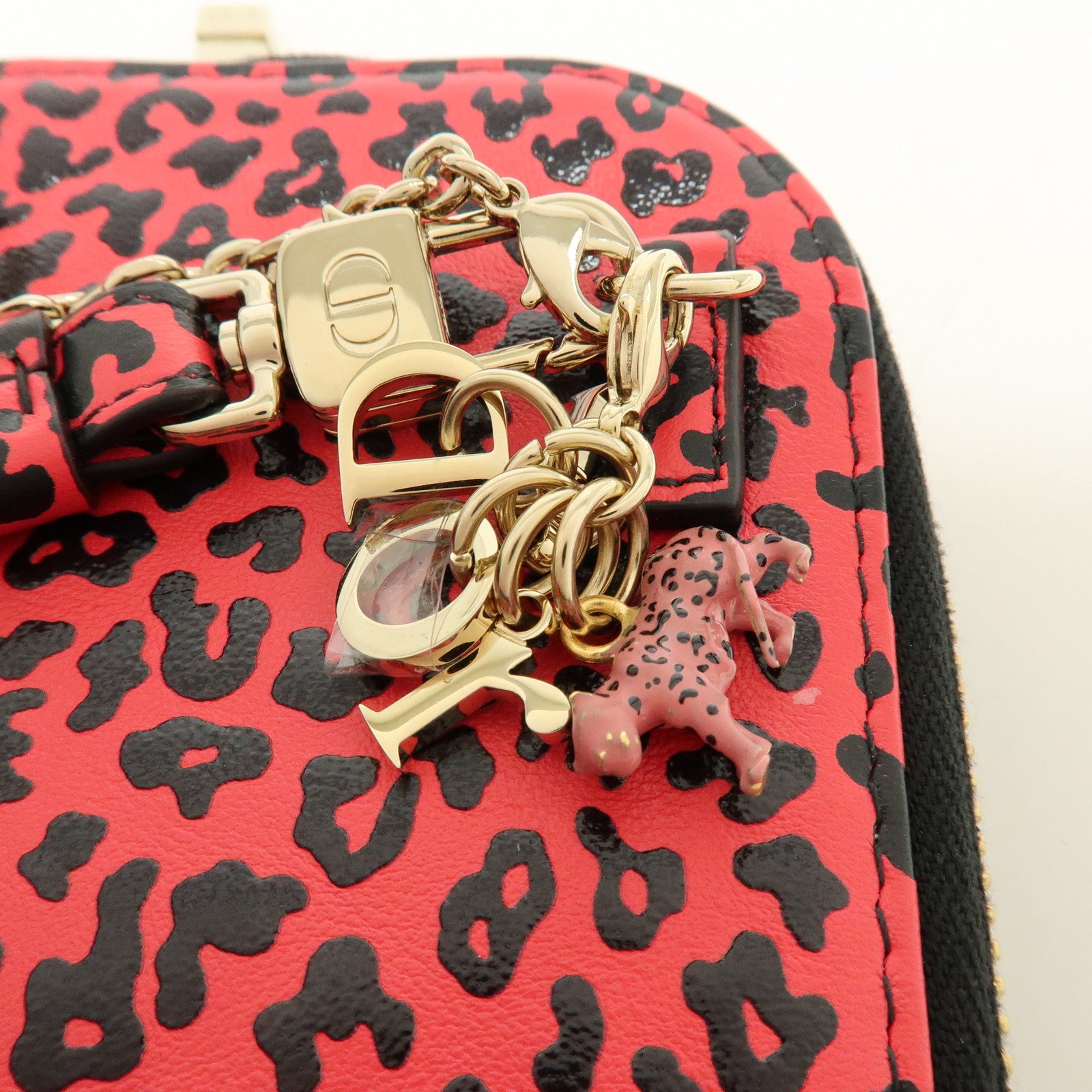 Christian Dior Lady Dior Call’in Dior Leather Phone Holder Pink