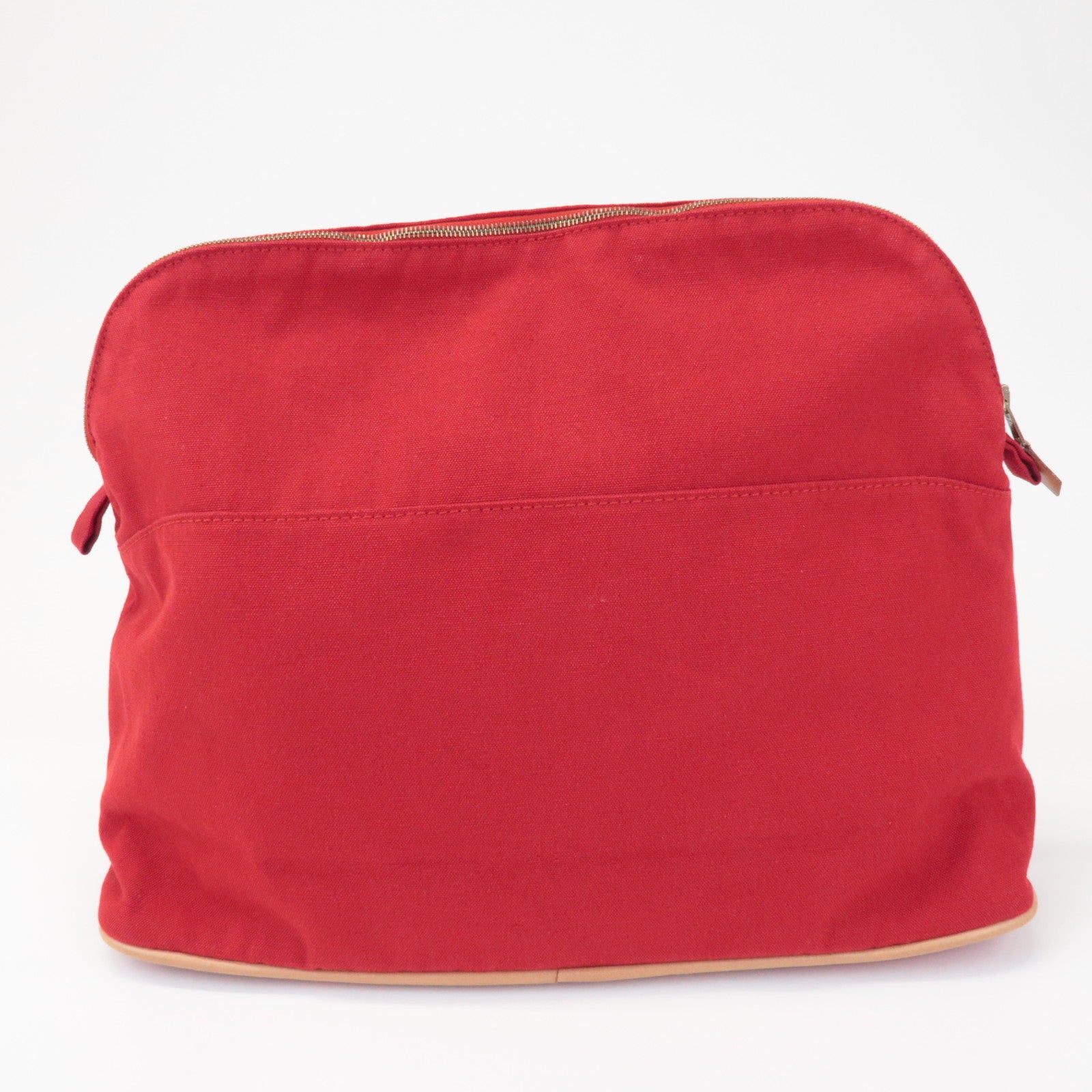 HERMES Bolide Toille H Leather Pouch GM Cosmetic Pouch Red