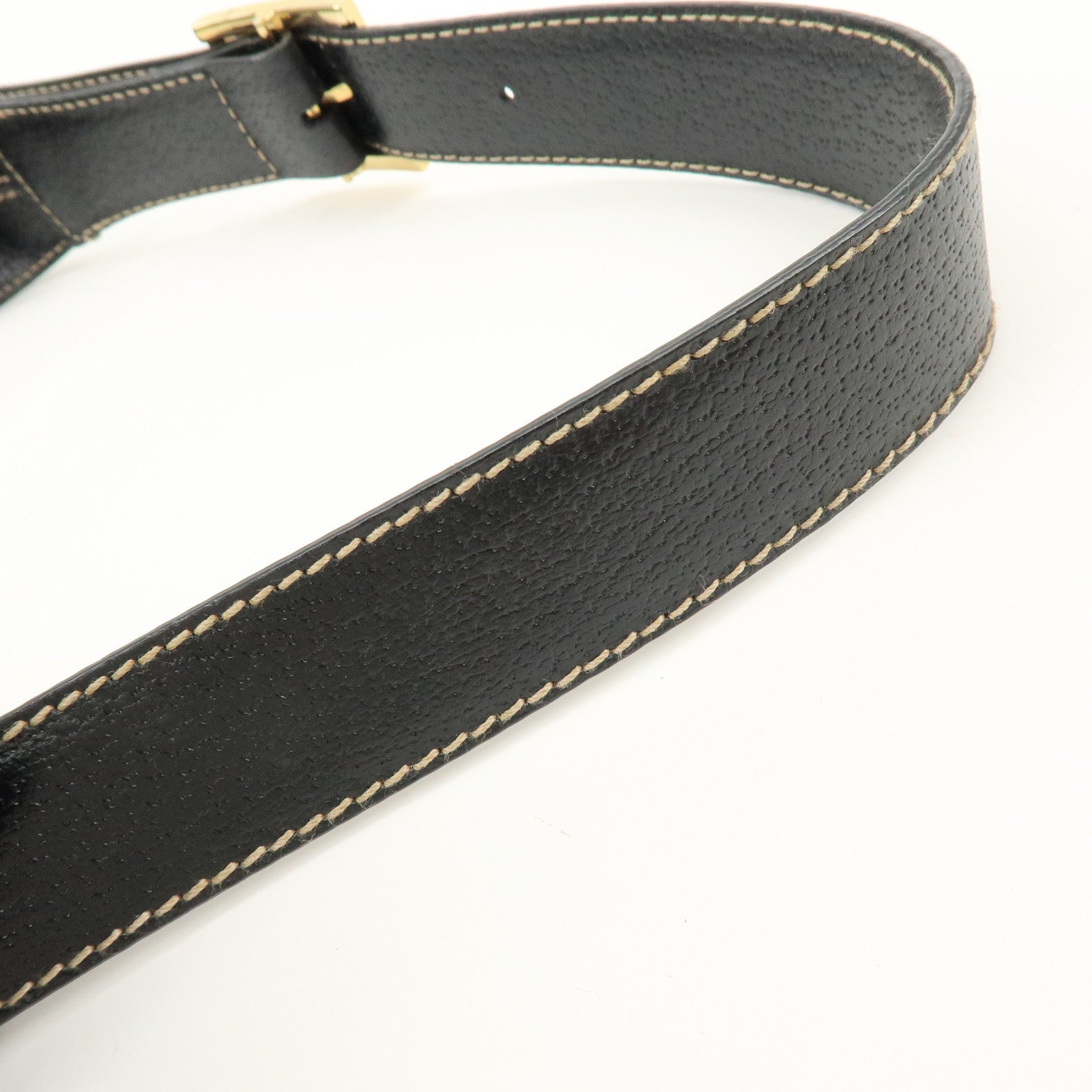 Ferragamo Gancini Leather Shoulder Bag Hand Bag Black