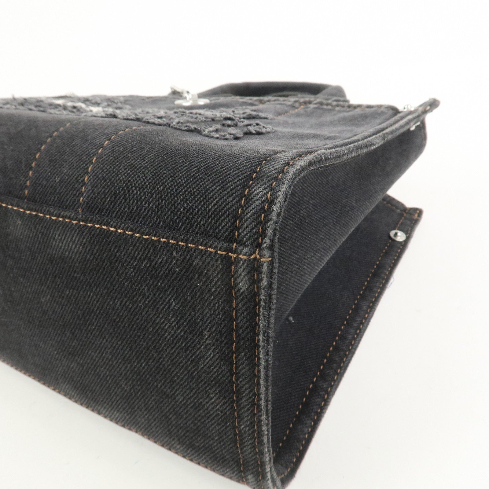 COACH Denim Leather 2Way Shoulder Bag Hand Bag Black