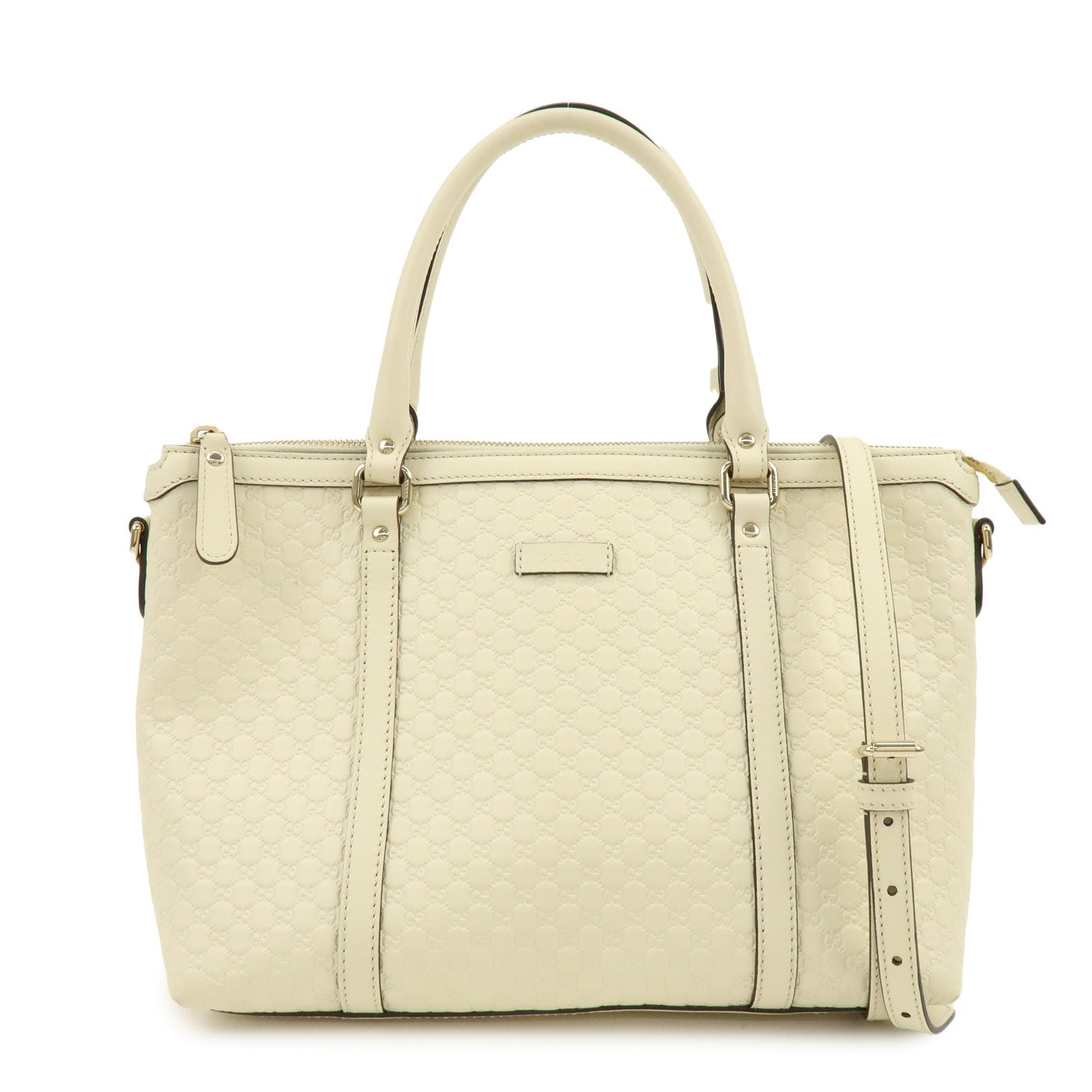 GUCCI Microguccissima Leather 2Way Bag Hand Bag Ivory 449656
