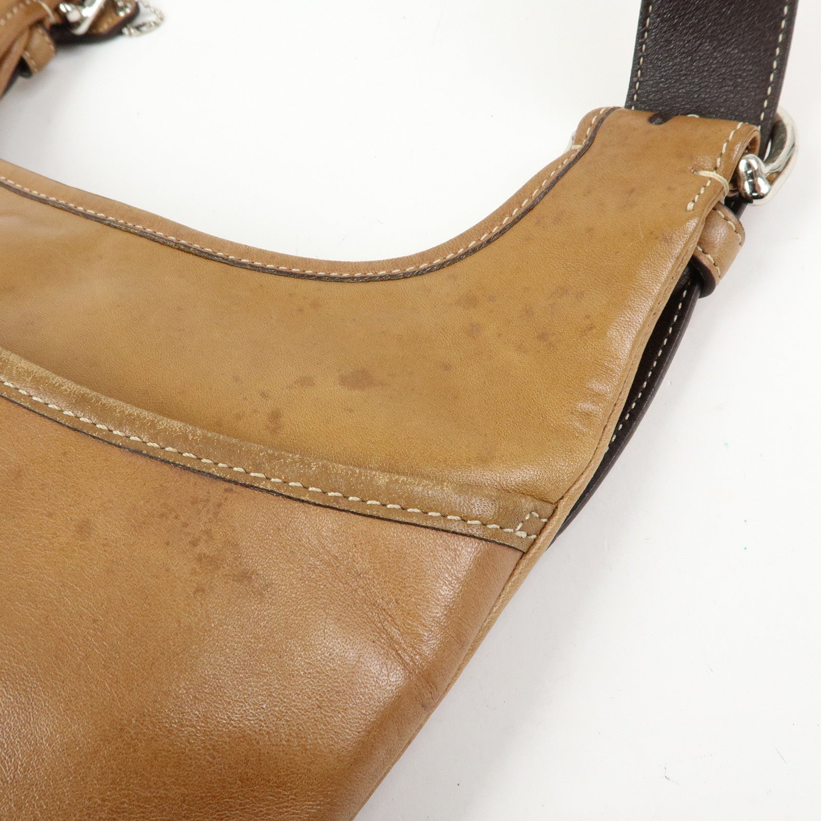 COACH Harley Set of 4 Leather Suede Rattan Shoulder Bag Brown Beige