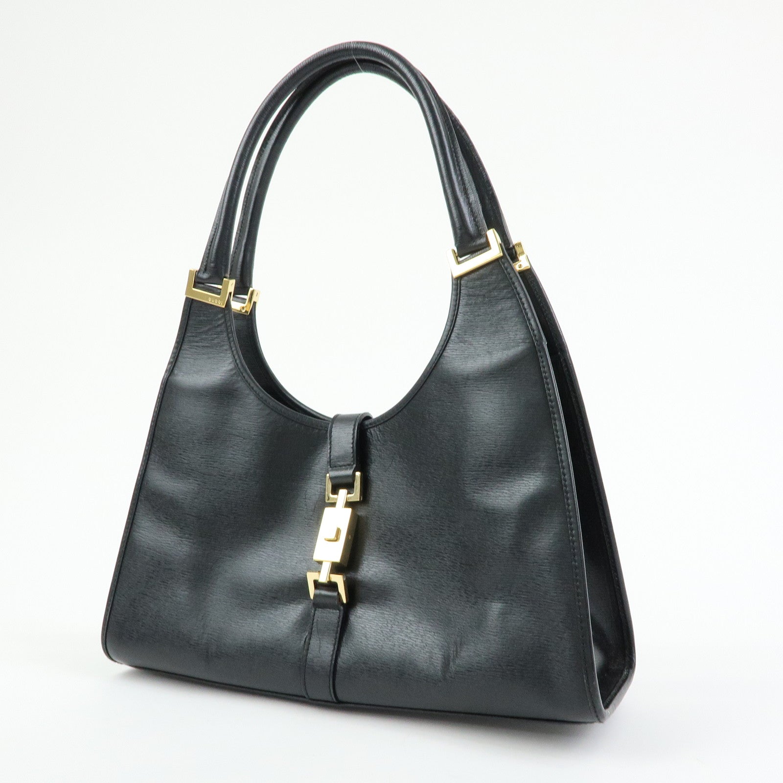 GUCCI Jackie Leather Shoulder Bag Hand Bag Black 002.1067