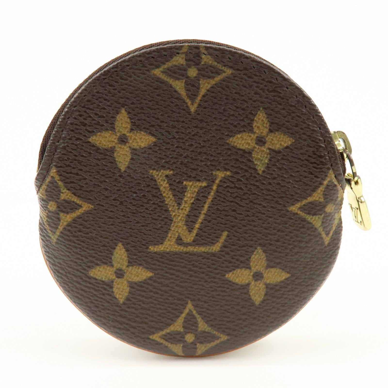 Louis Vuitton Monogram Porte Monnaie Rond Coin Case Brown M61926