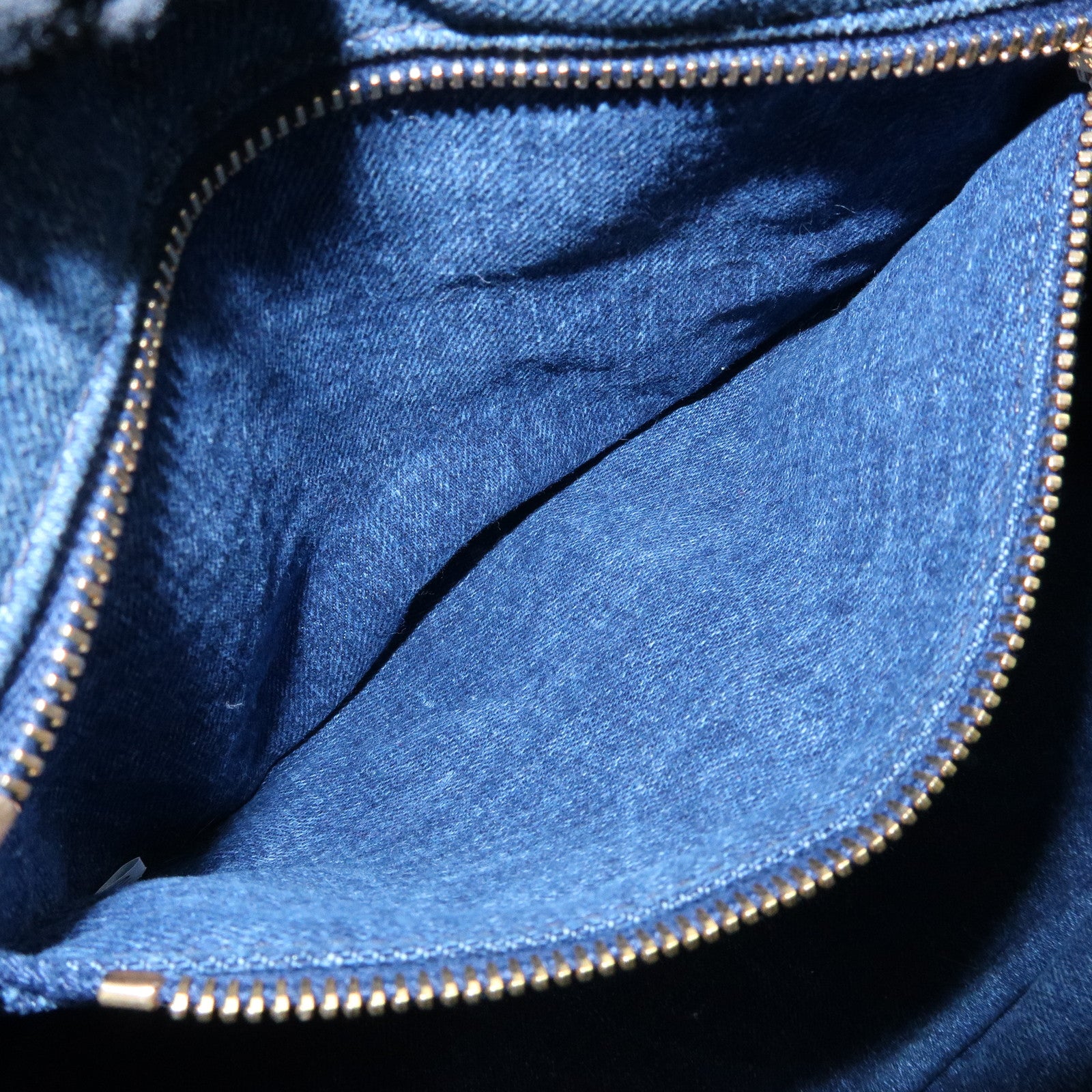 PRADA Triangle Logo Canapa Mini Denim 2Way Bag Hand Bag Blue 1BG439